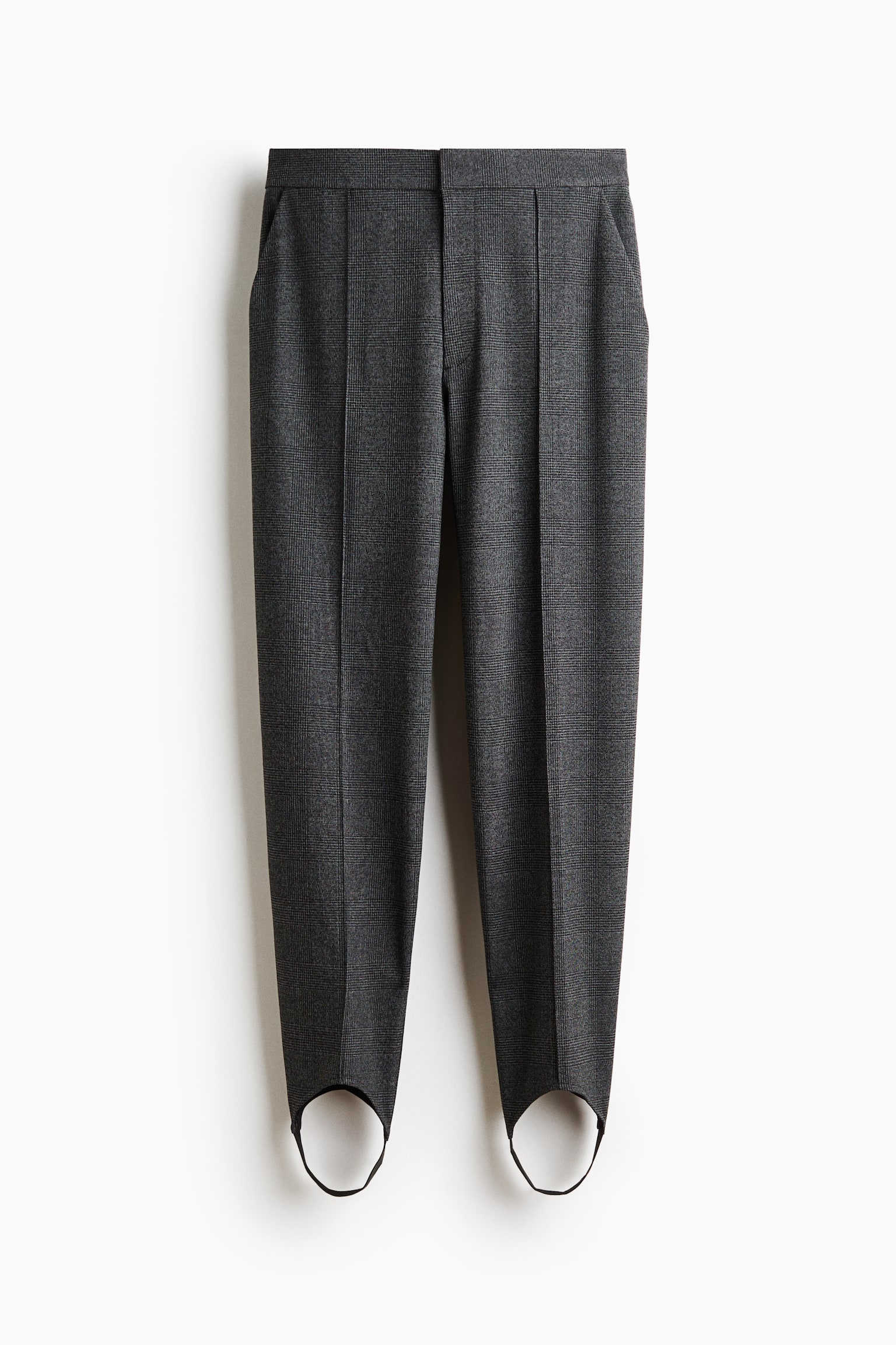 Pantaloni eleganți cu bandă la tălpi - Gri-închis/carouri