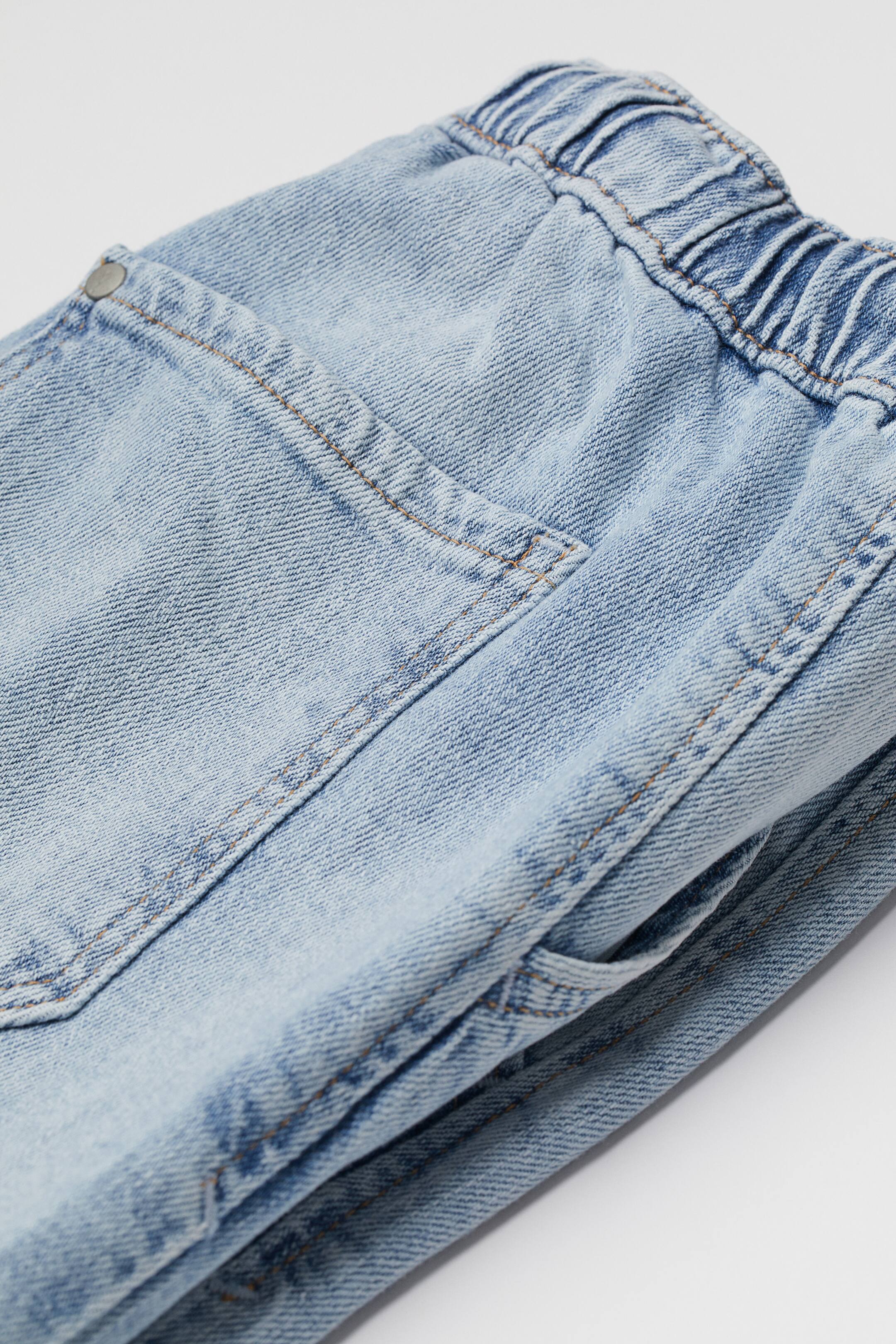 Babyhug Denim Full Length Solid Colour Jogger With Stretch - Light Blue