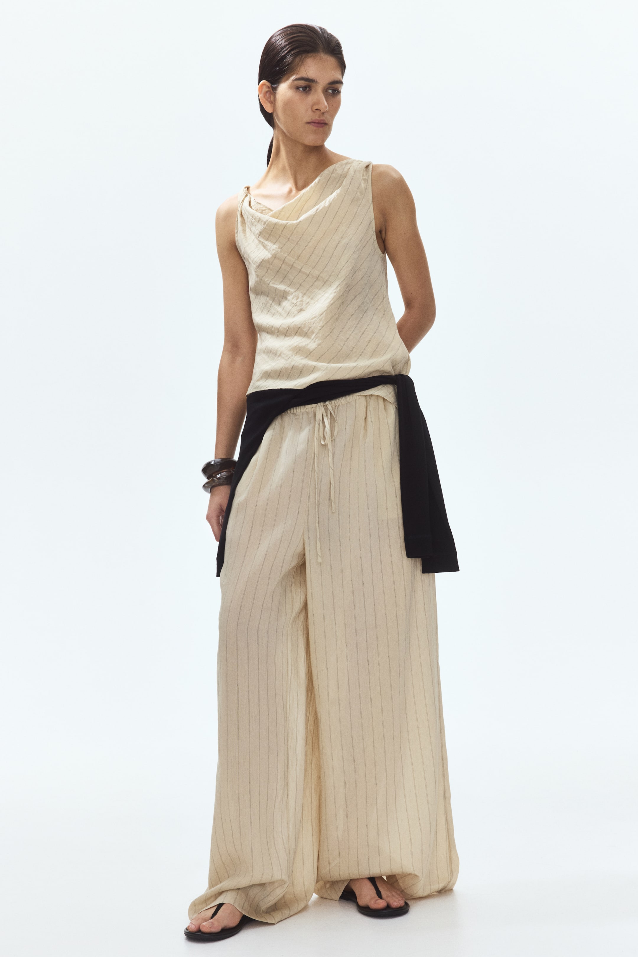 Asymmetric Cowl-Neck Top