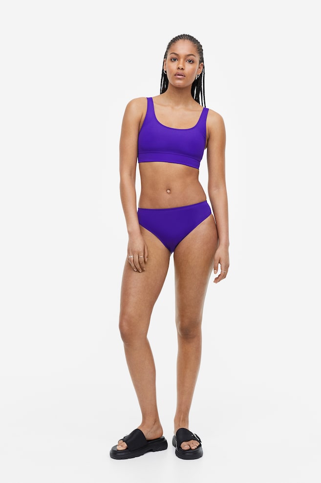 Sports bikini top - Dark purple/Black/Dark khaki green - 4