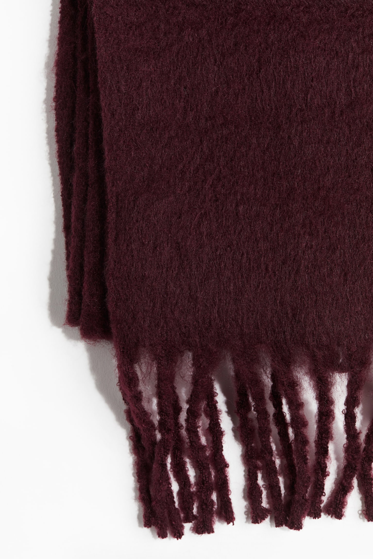 Brushed-finish scarf - Burgundy/Black/Dark grey marl/Cream - 2