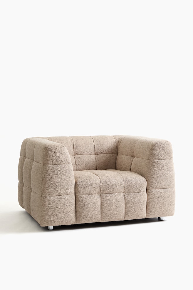 Bouclé-loungesessel - Polyester, Beige - 1