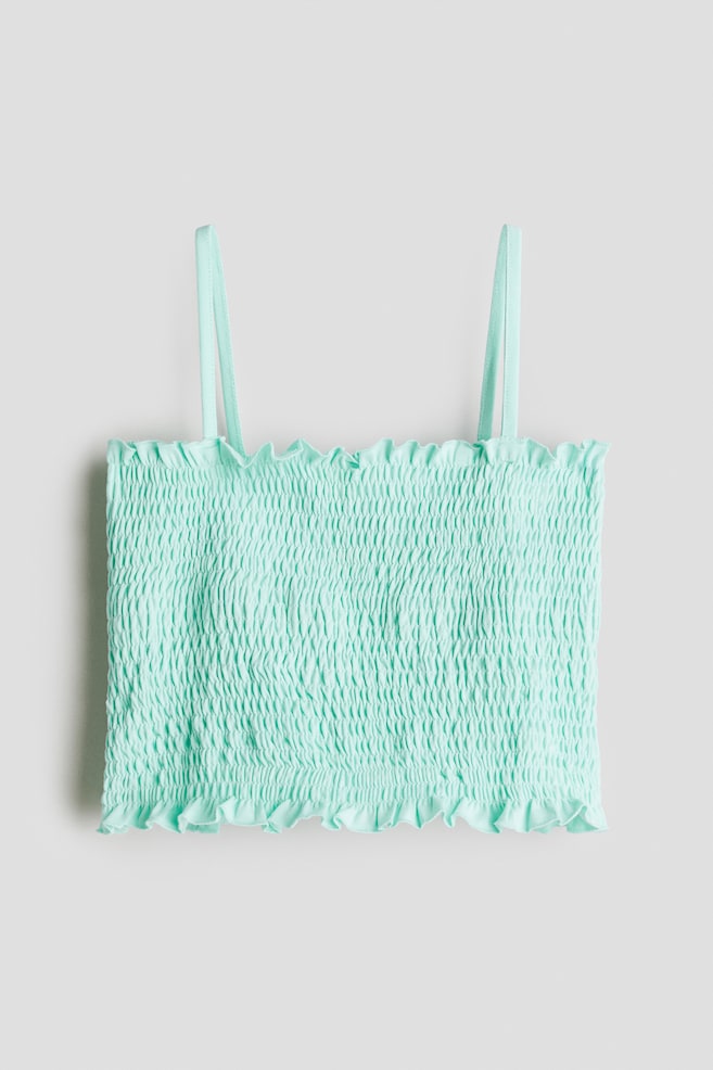 Short strappy top - Light turquoise/Pink - 1