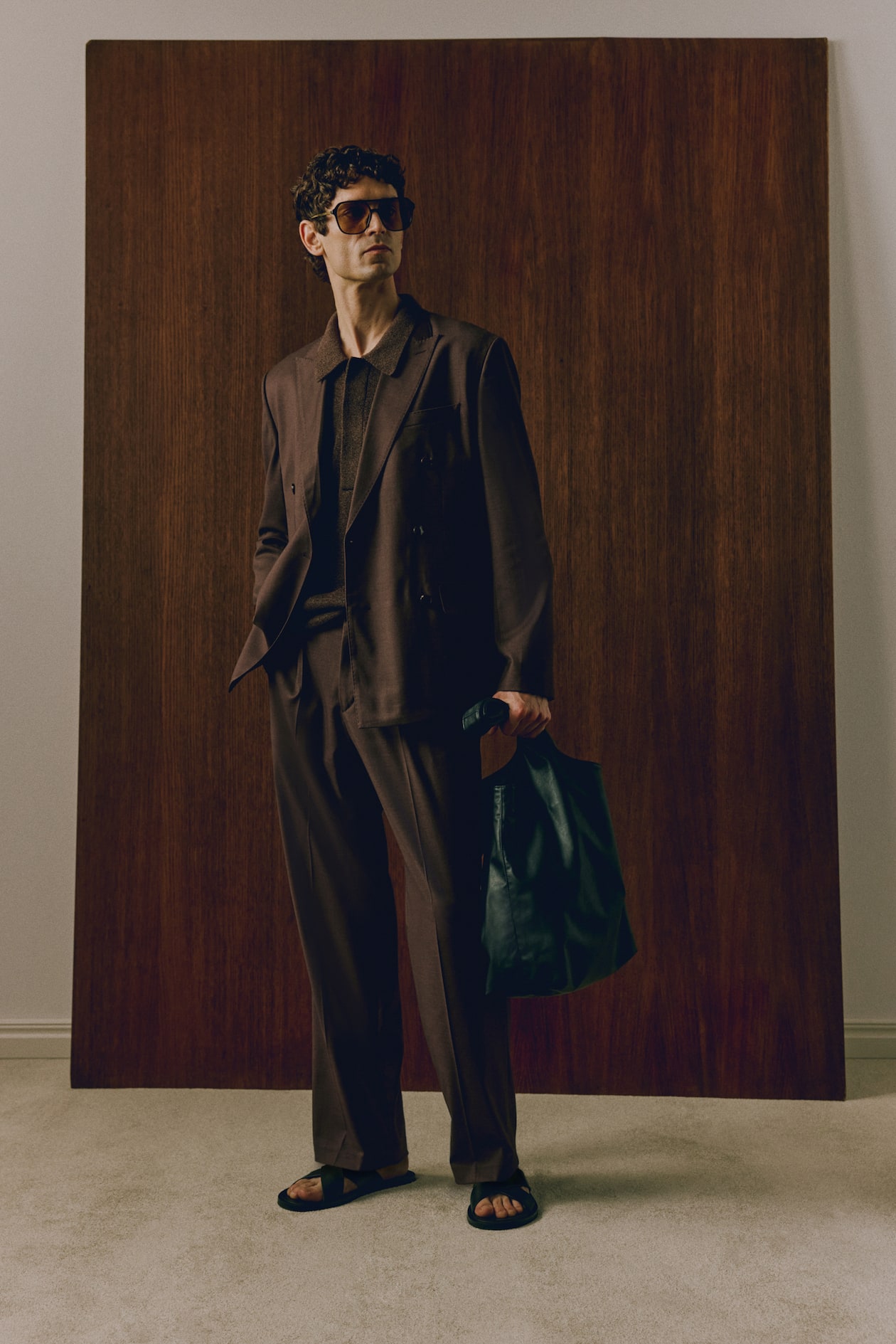 Pantaloni Da Completo Con Piega Stirata Colore Marrone - - 282BK-88X - Foto 14