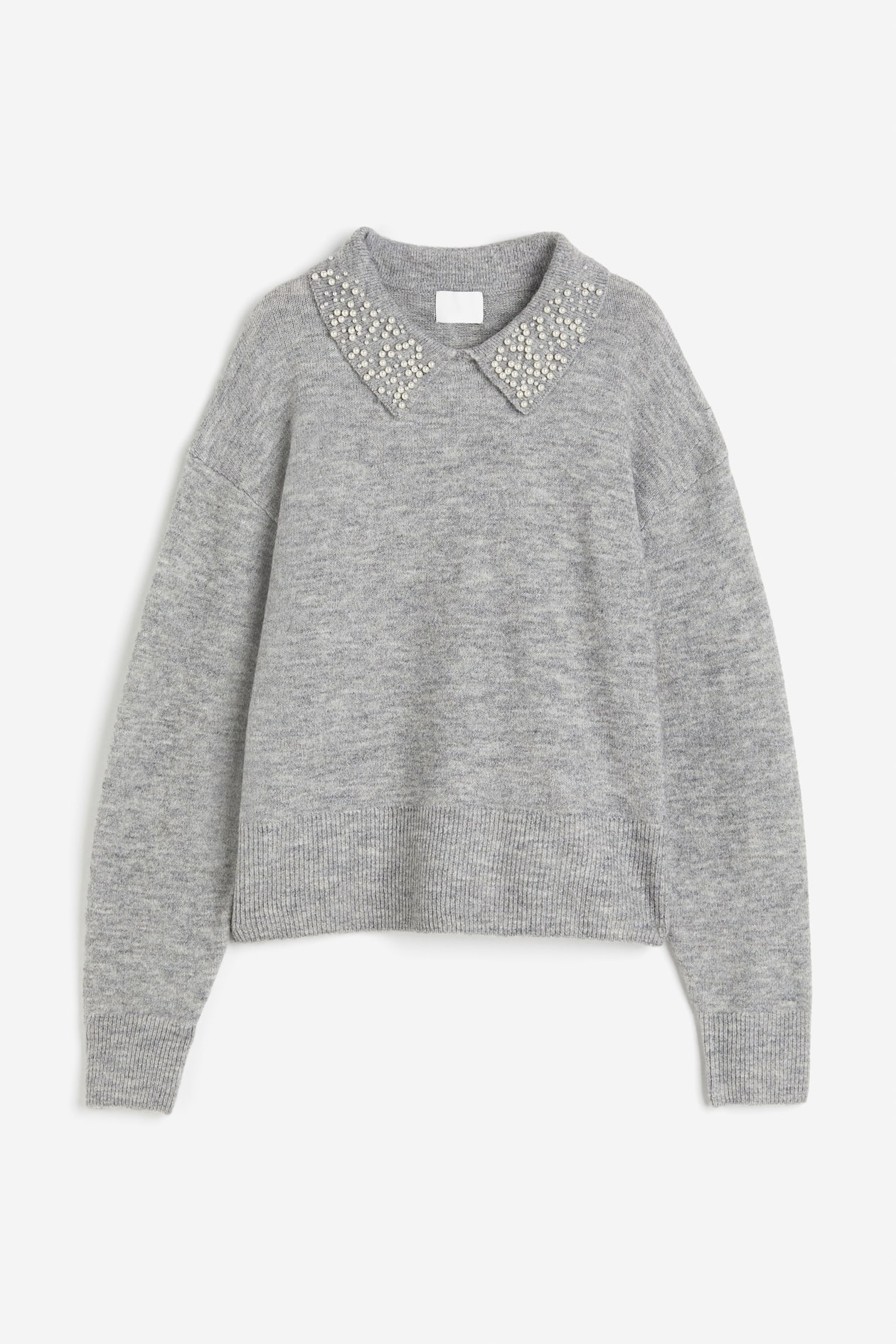 Perlen Pulli Von H&m Pullover Mit Perlen Graumeliert DAMEN H&M CH