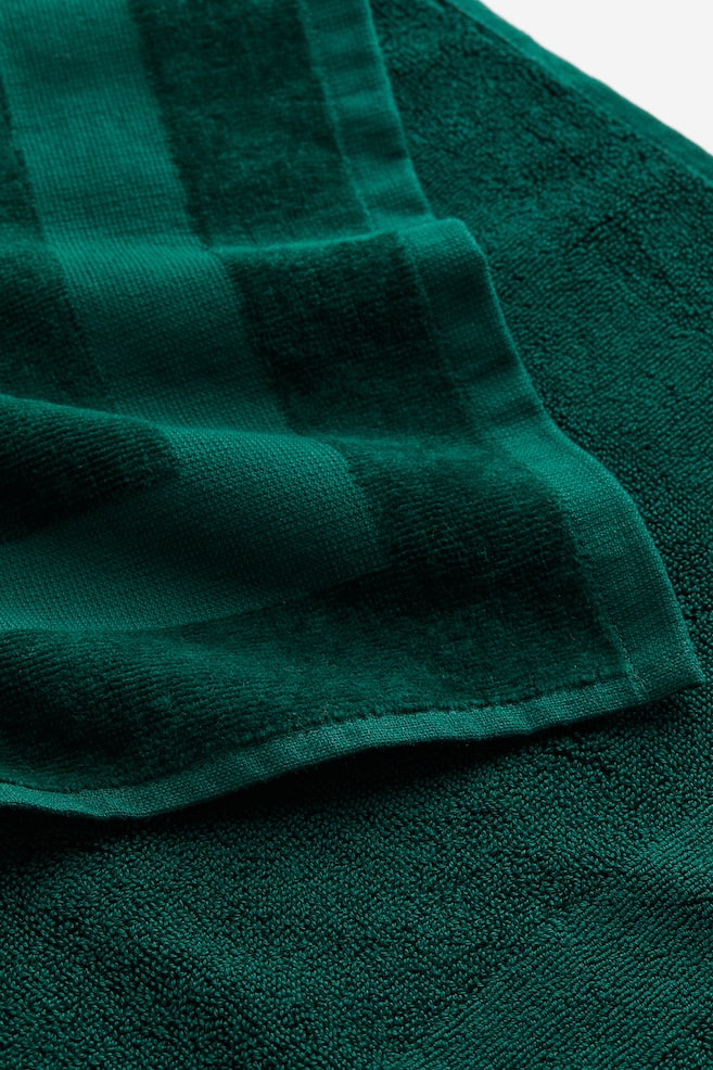 Velour hand towel - Dark green/Dark blue/Light beige /Yellow  - 3