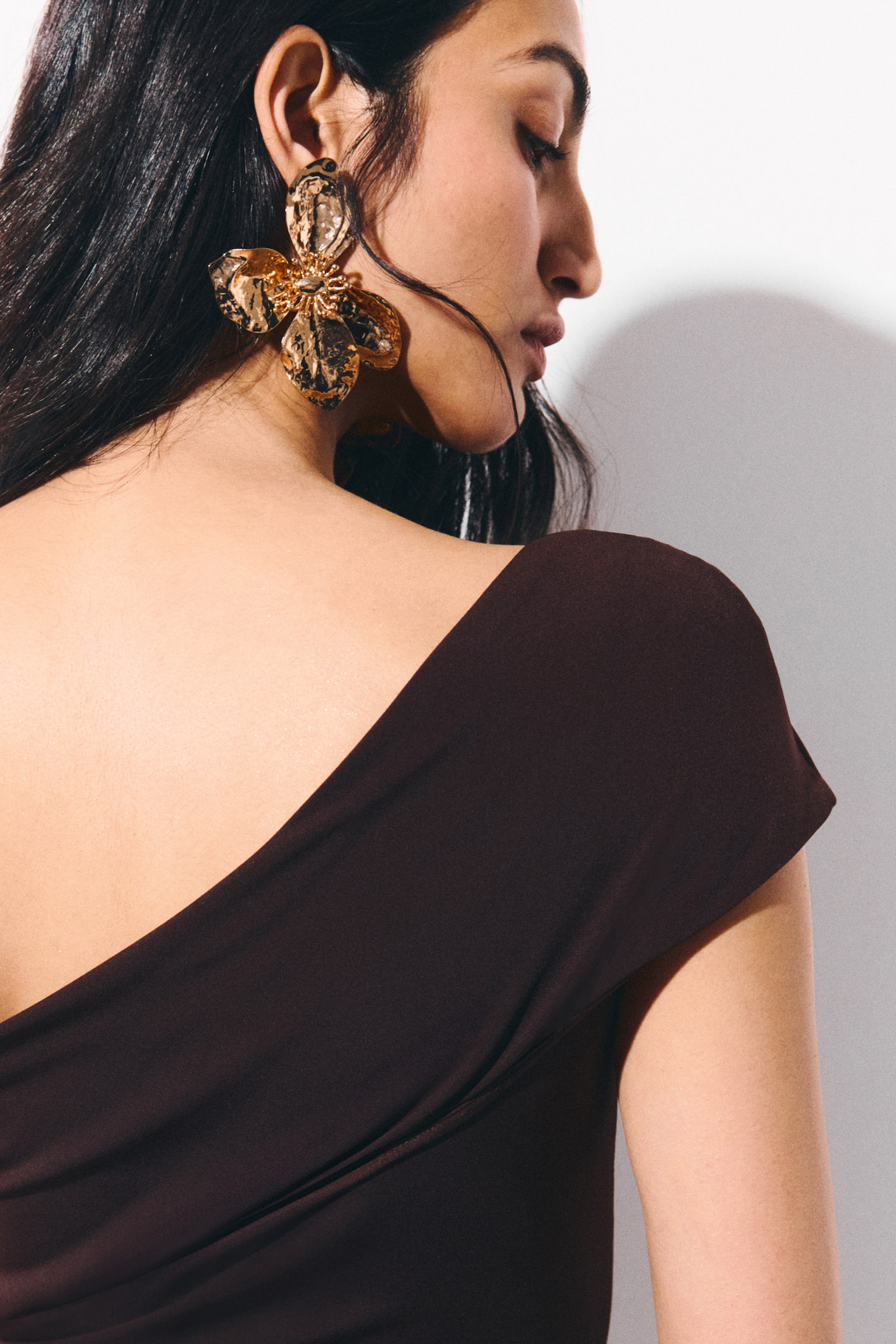 One-shoulder body - Dark brown/Cream - 6