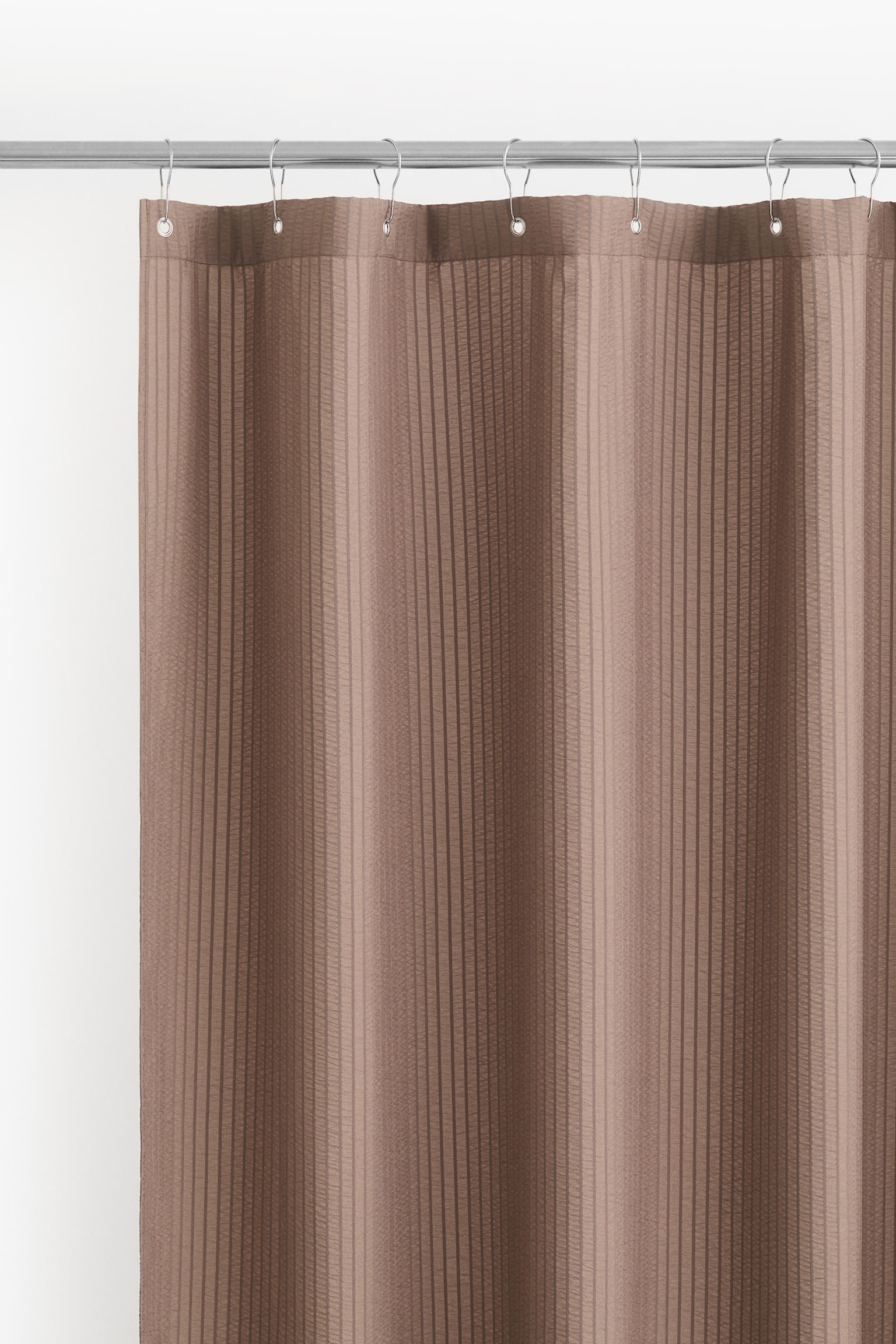 Seersucker Shower Curtain - Dark taupe/striped/Cream