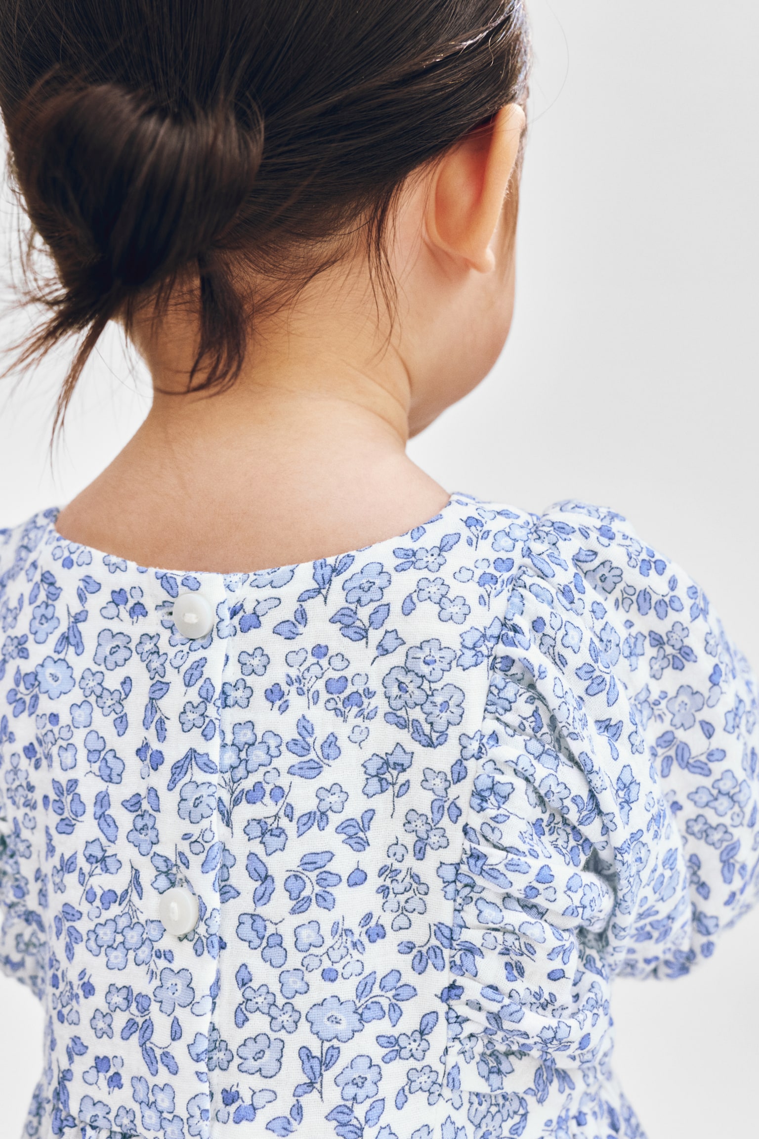 Robe en mousseline de coton - Bleu clair/fleuri/Blanc/cerises/Rose clair/fraises/Beige clair/cœurs - 5
