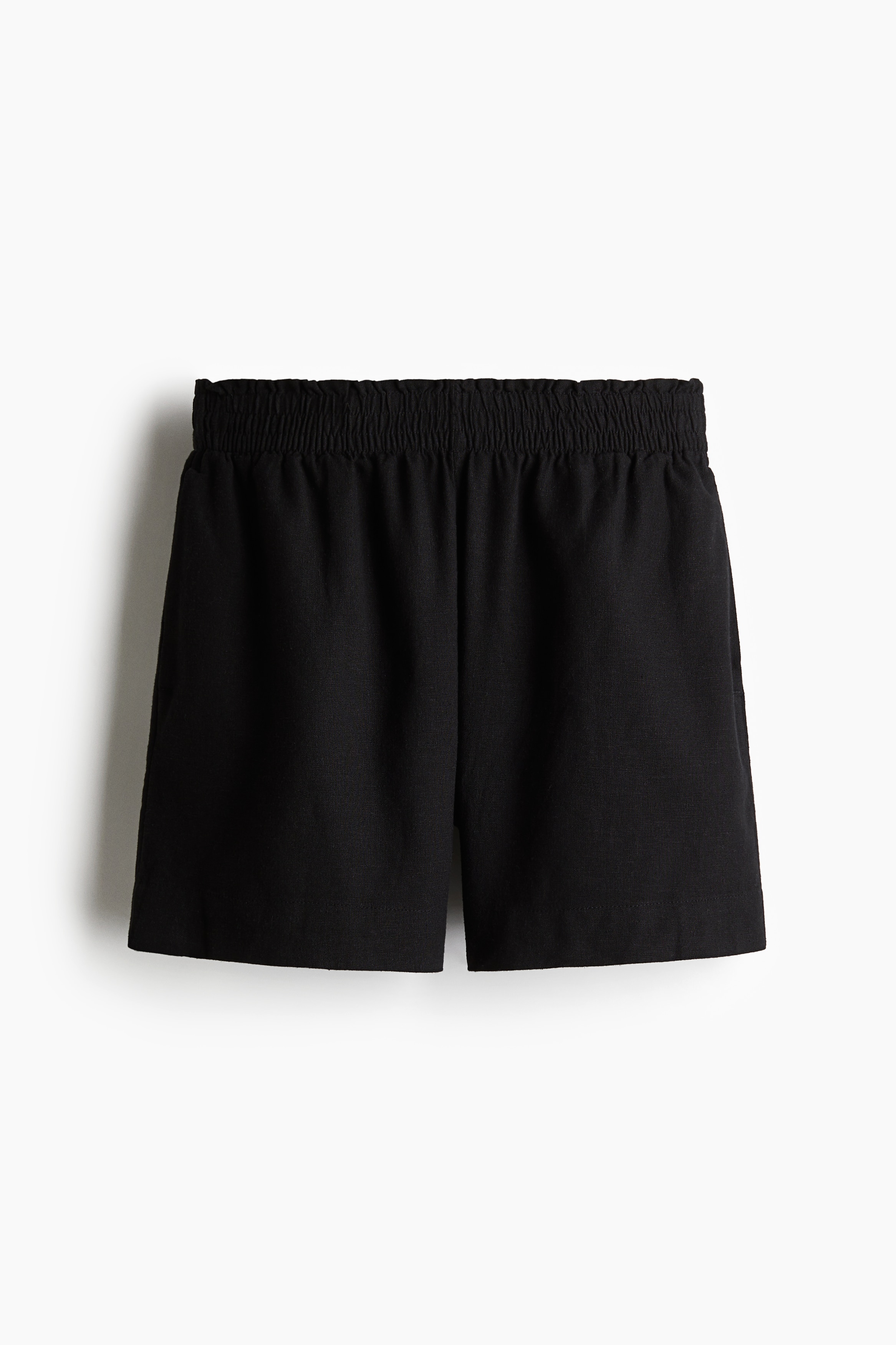 Linen-Blend Shorts - Black/Light beige/White/striped/Navy blue/Dark khaki green/White/pinstriped