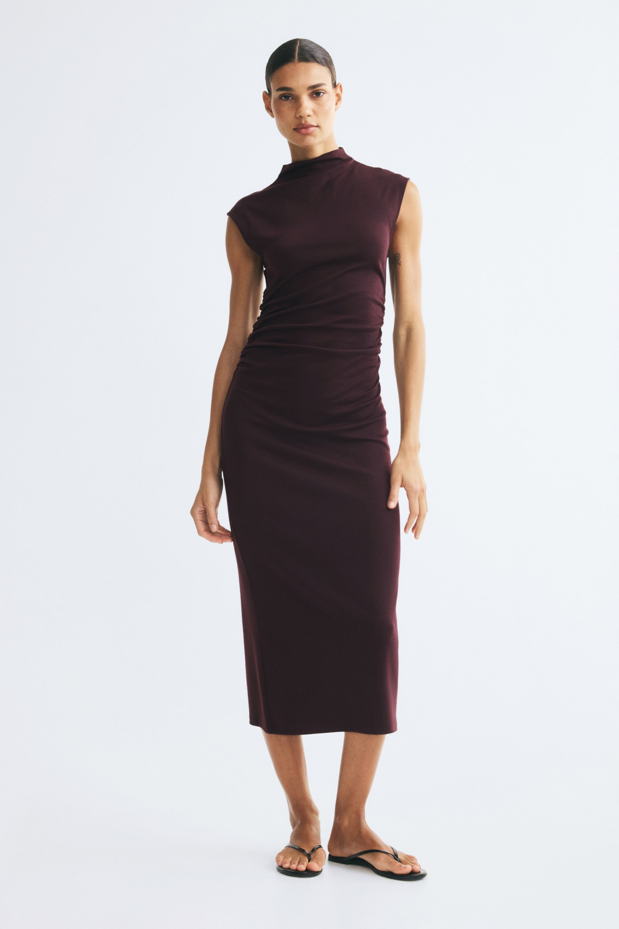 Sleeveless Mock Turtleneck Dress