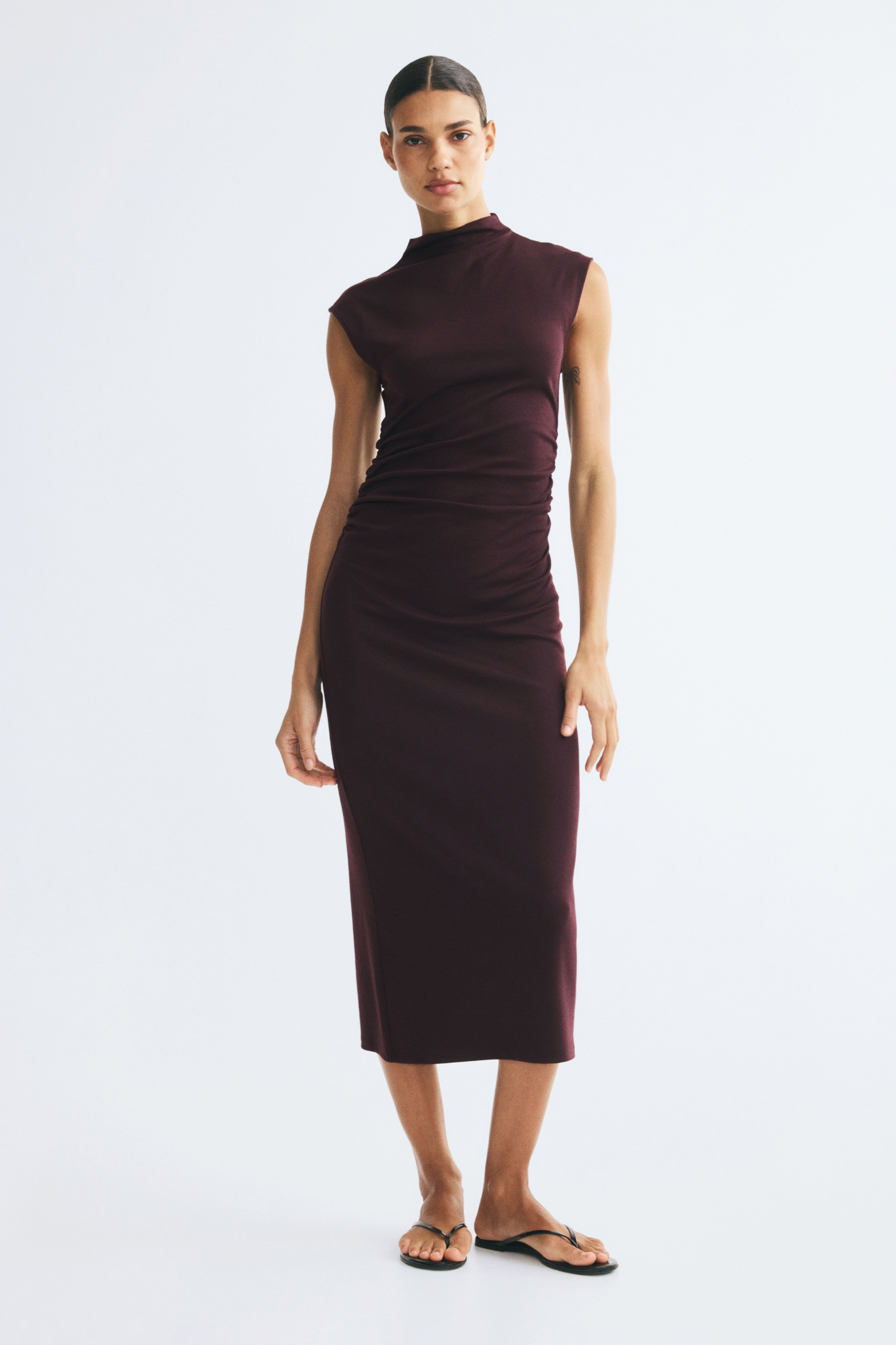 Sleeveless Mock Turtleneck Dress