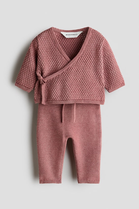 Детские джинсы H&M 2-Piece Cotton Textured-Knit Set
