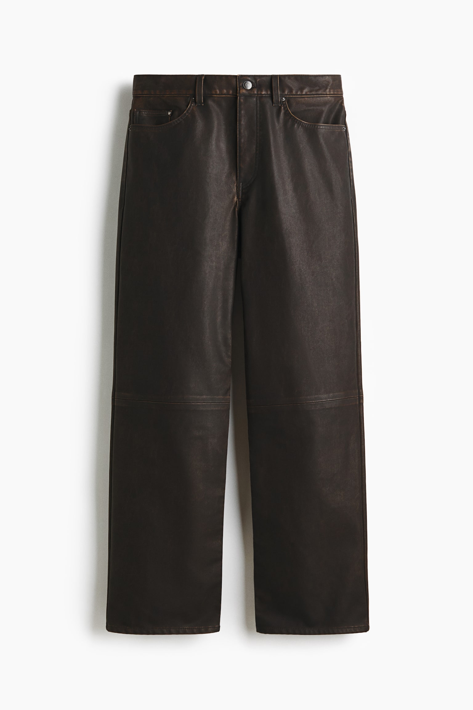 Relaxed Fit Coated trousers - Brown