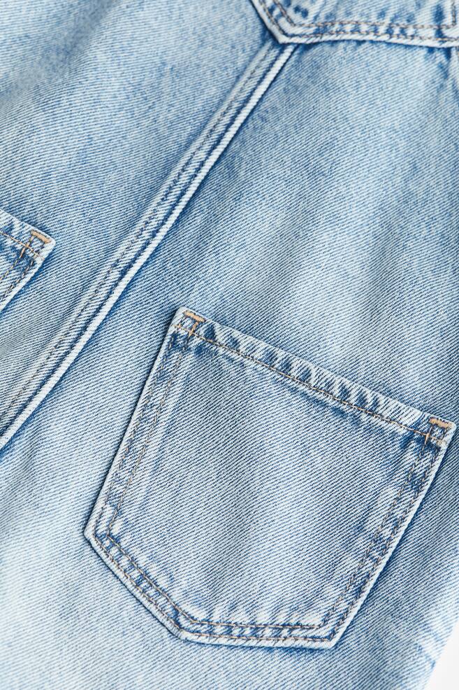 Denim dungaree shorts - Light denim blue/Denim blue/Trashed/Light pink - 3