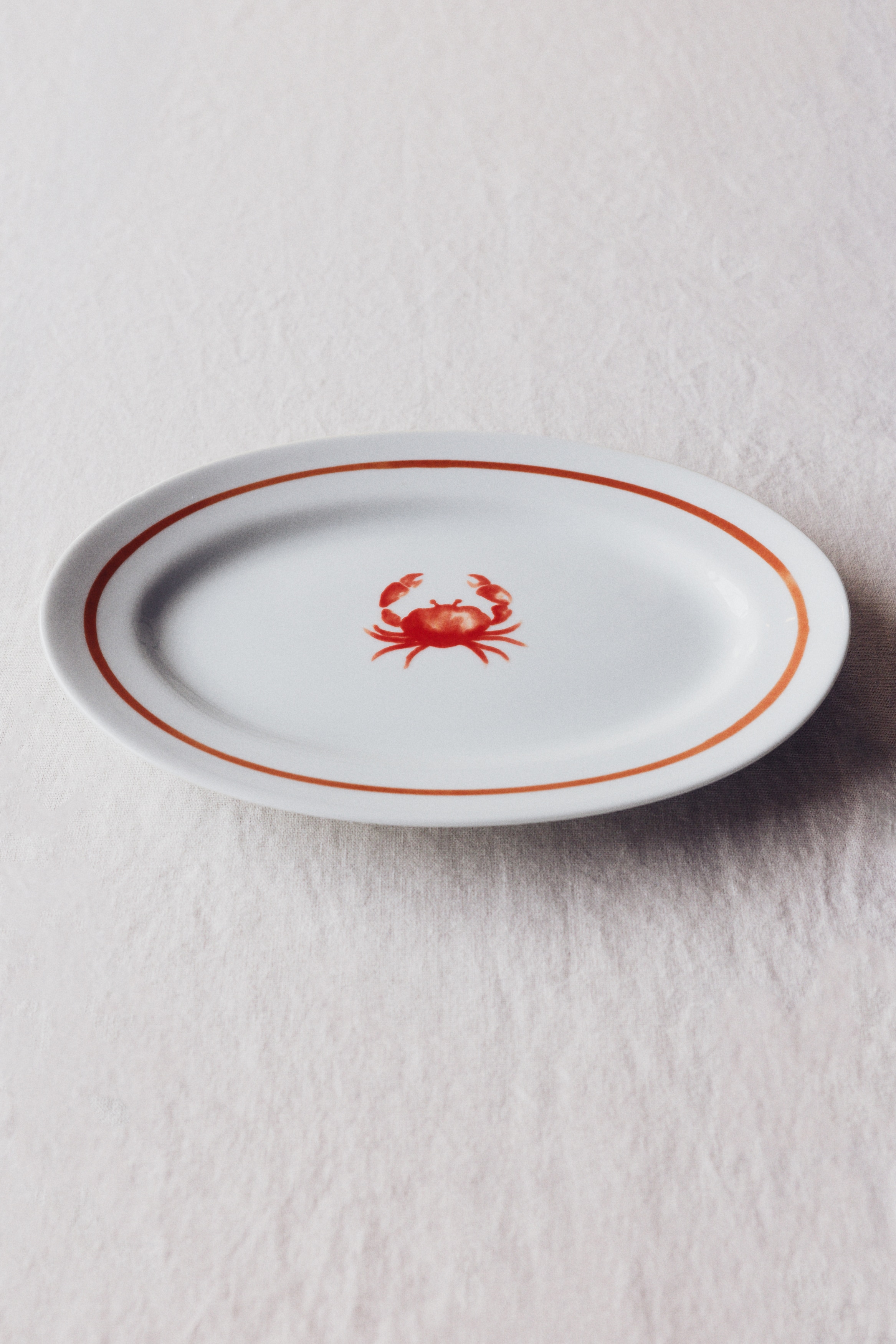 세라믹 서빙 플레이트 - 오렌지/게