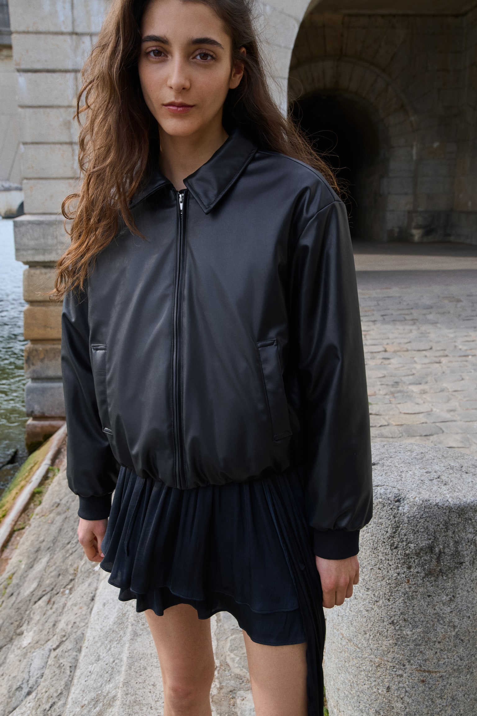 Bomber jacket - Black/Black - 3