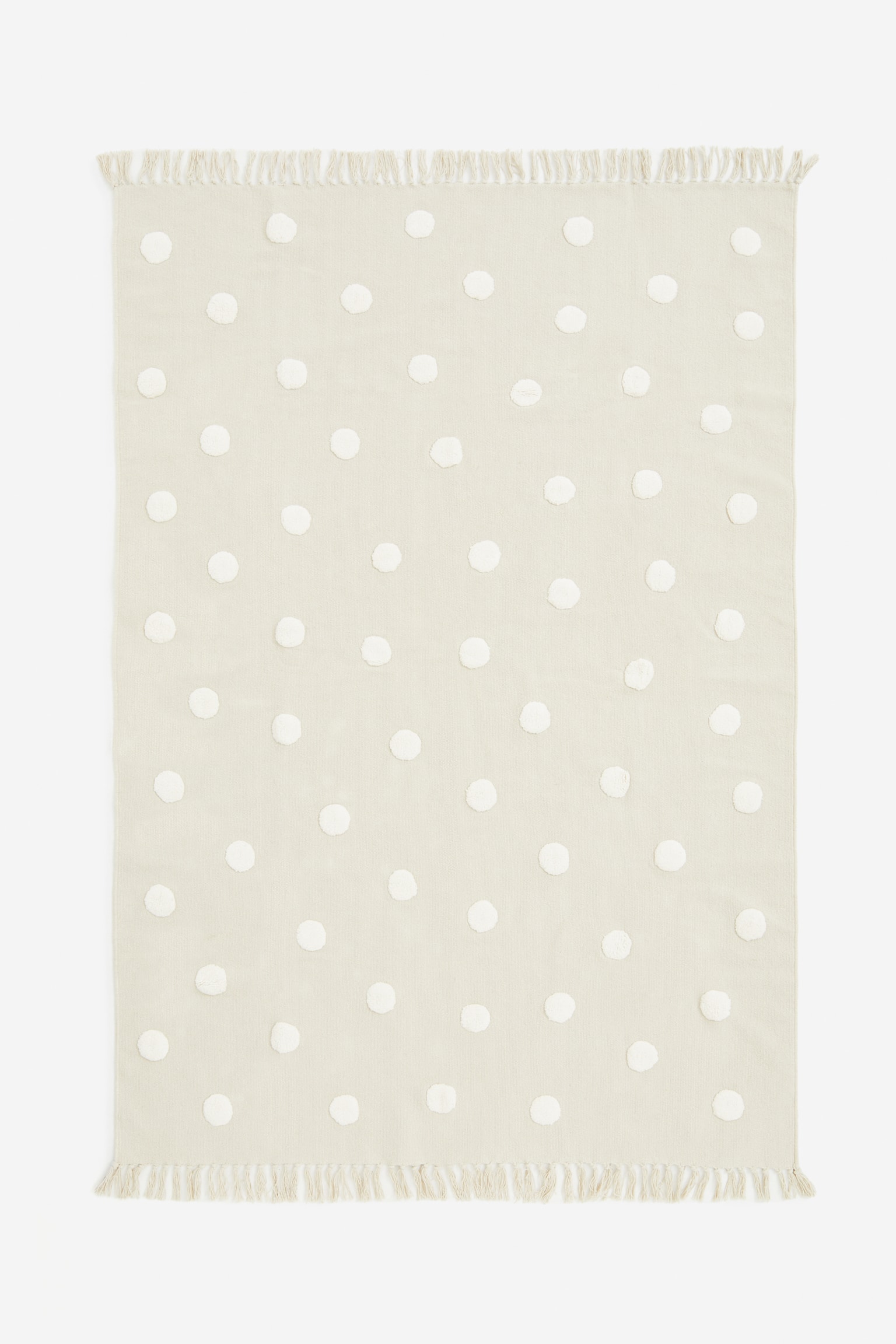 Tufted-spot cotton rug - Light beige/Spotted/Light beige/Spotted - 1