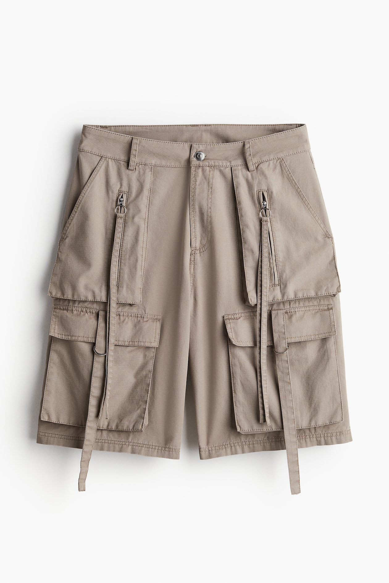 Women's Taupe Cotton Cargo Shorts H&M CA