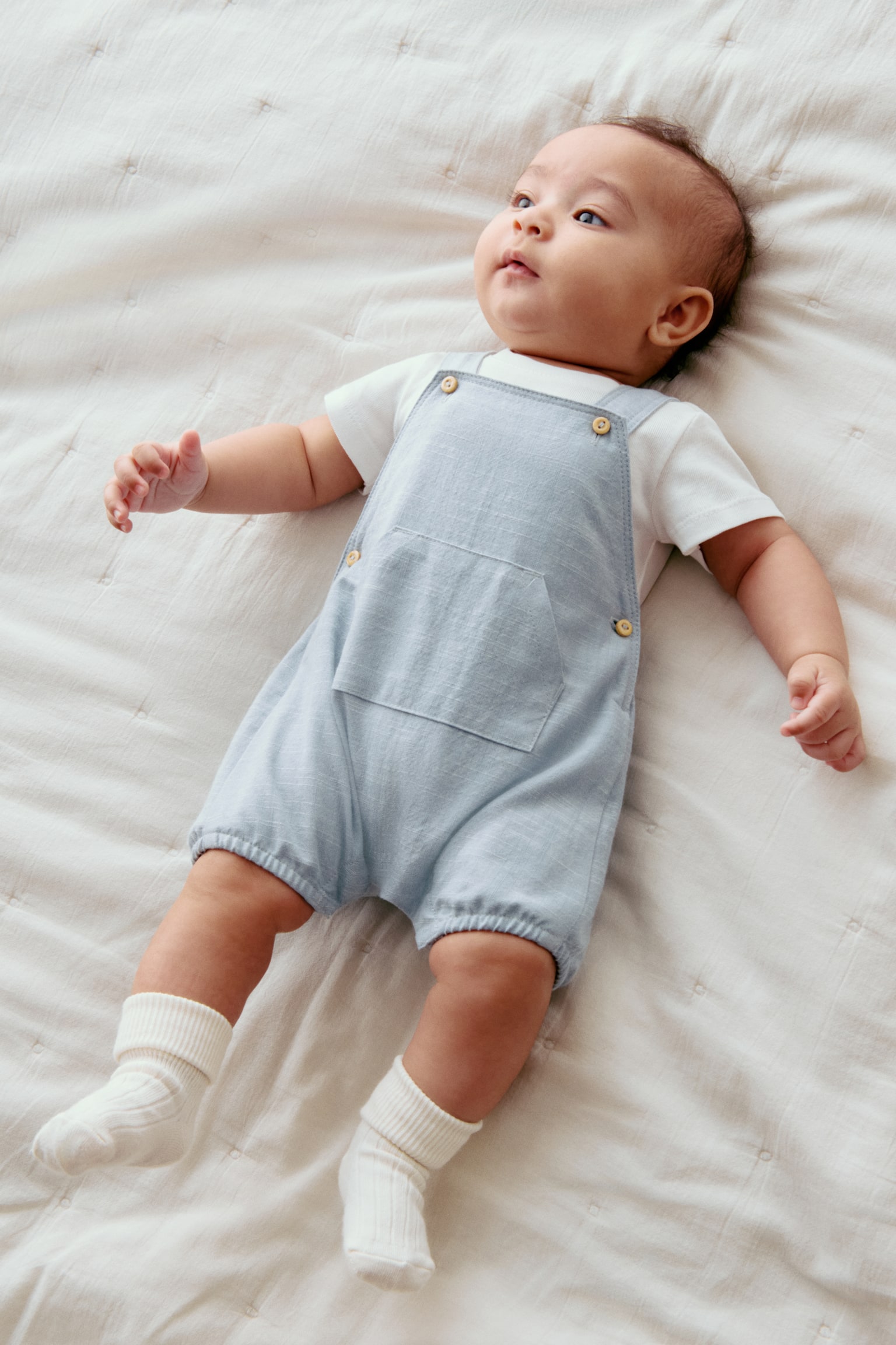 2-piece cotton set - Light blue/White/Beige/White/Light denim blue/White/Dark grey/White - 5