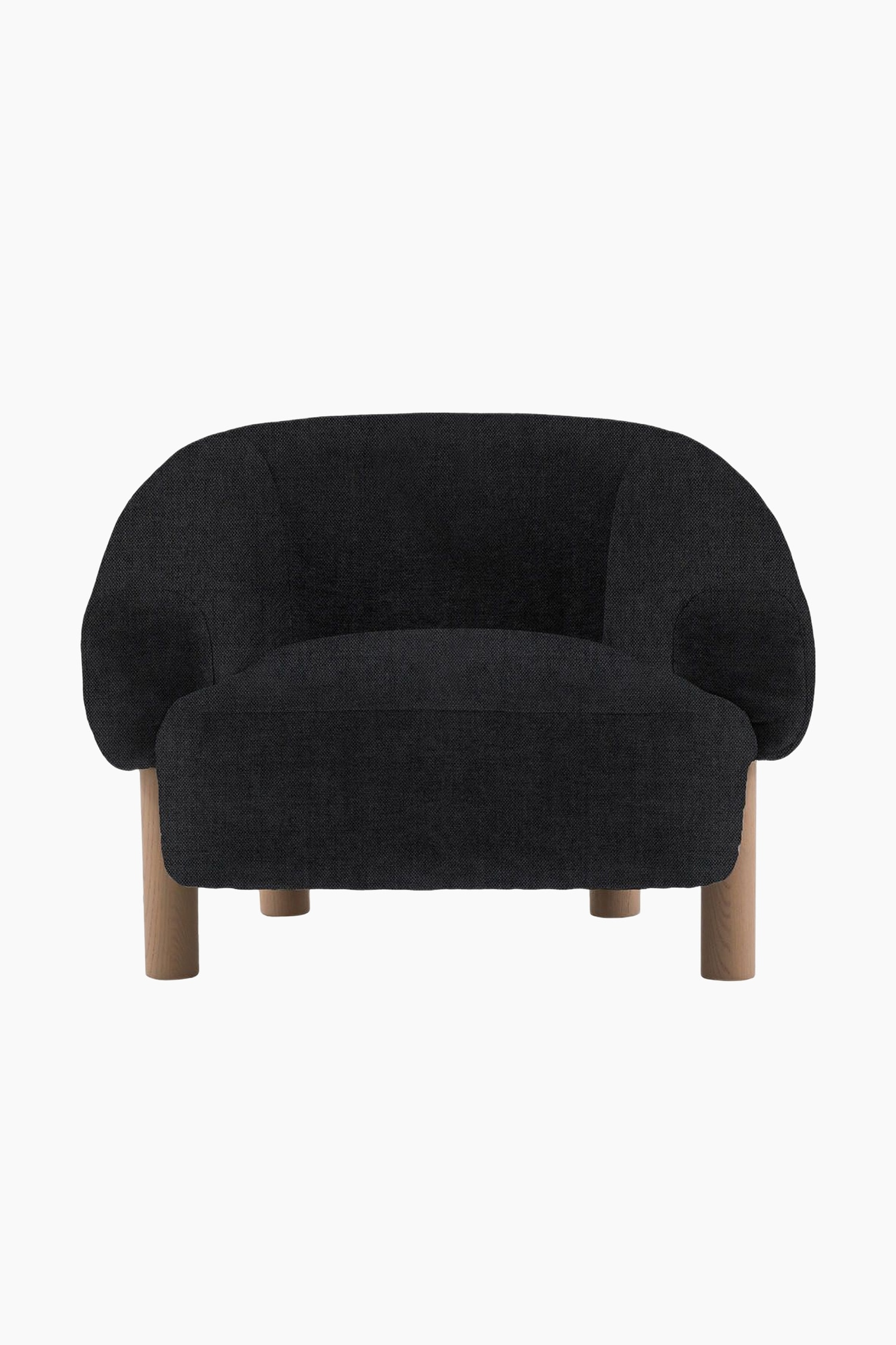 Wooden Leg Armchair - Grey/Ebony