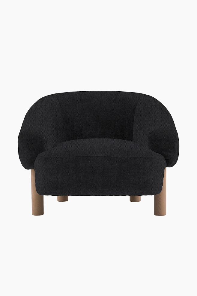 Wooden Leg Armchair - Grey/Ebony - 1