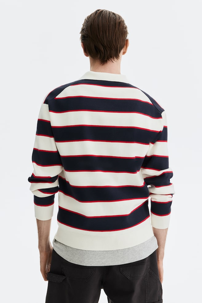 Relaxed-Fit Polo Shirt - Navy blue/striped/Black/striped - 6