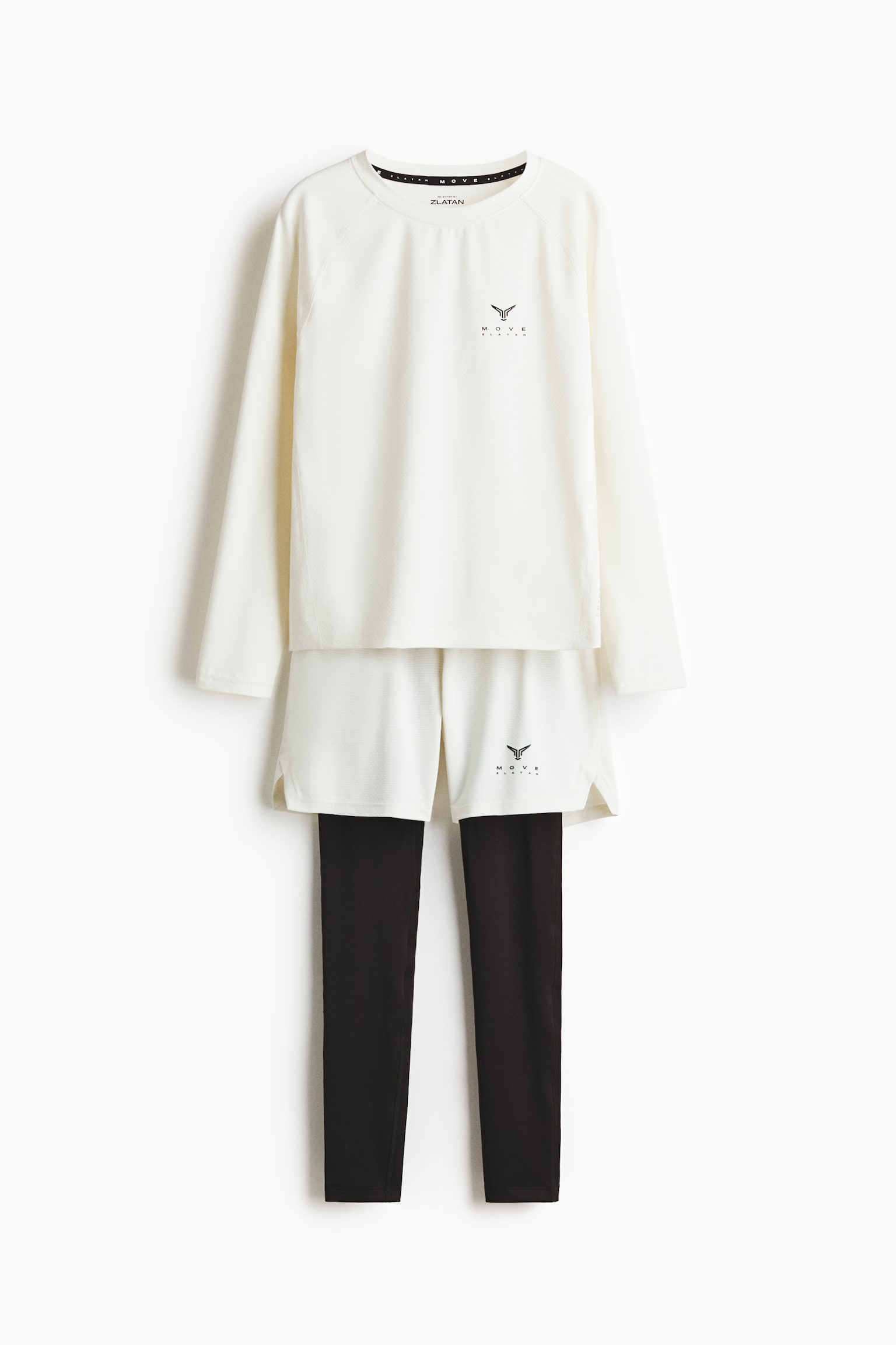 Sportshirt mit DryMove™ - Cremefarben/Schwarz/Marineblau - 1