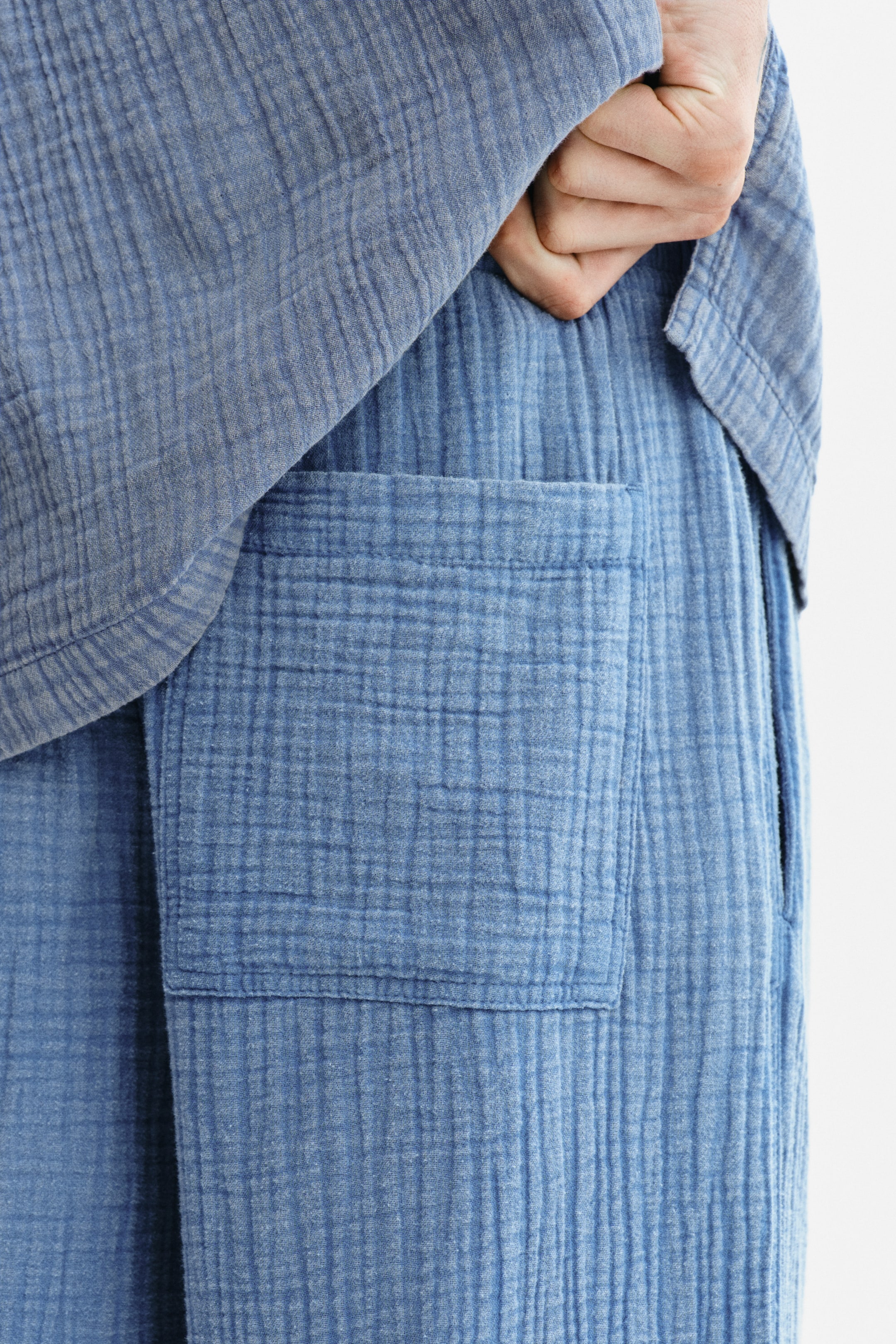 Pantalon ample en mousseline de coton