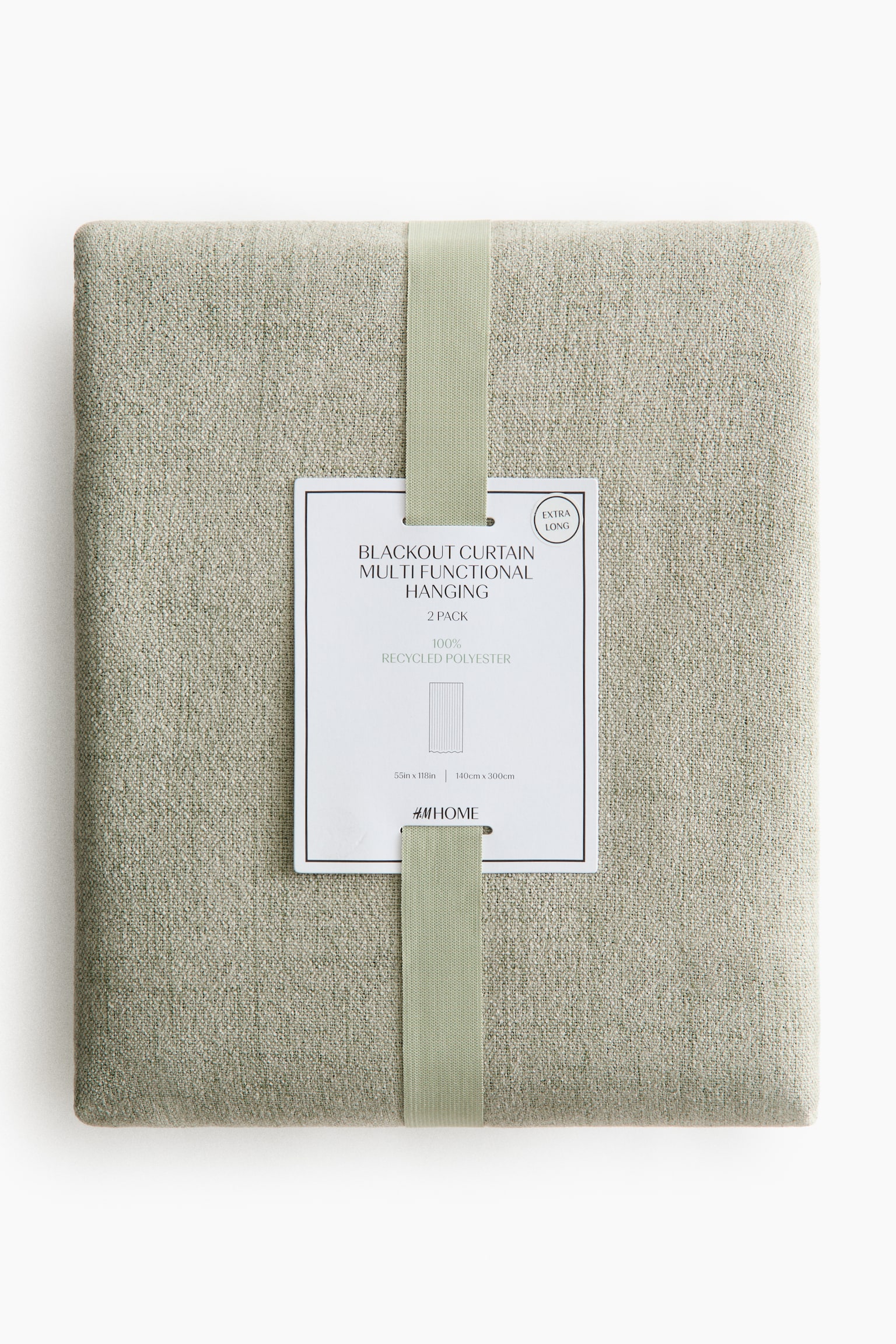 2-pack Paneles de cortina extralargos en bouclé - Verde salvia - 4