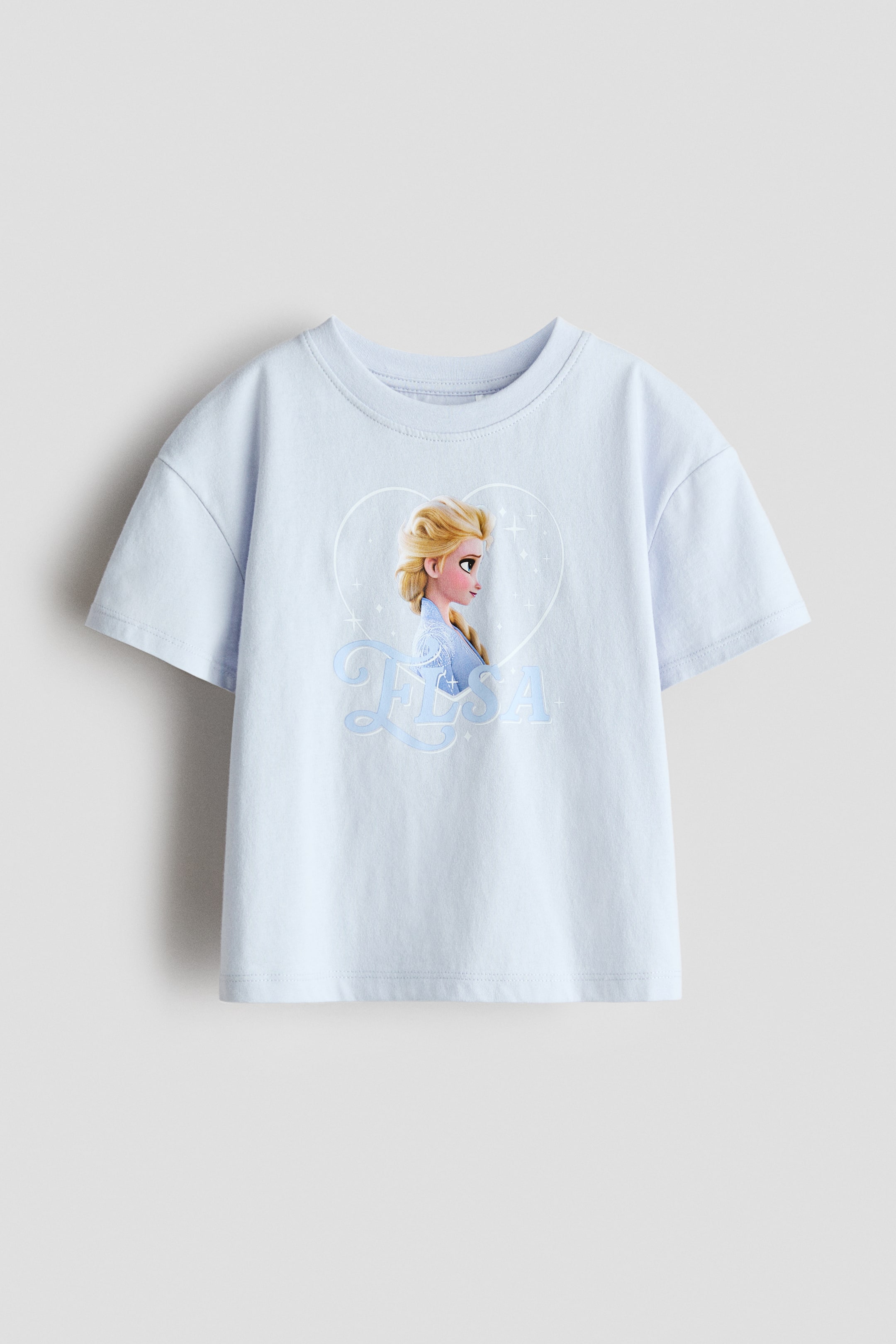 View larger image: Print-motif cotton T-shirt - Light blue/Frozen - Kids | H&M IN 1