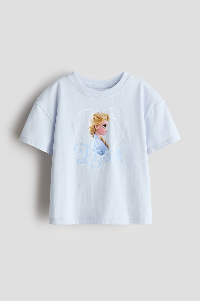 Cotton T-Shirt with Printed Motif - Light blue/Frozen/White/Hello Kitty - 1