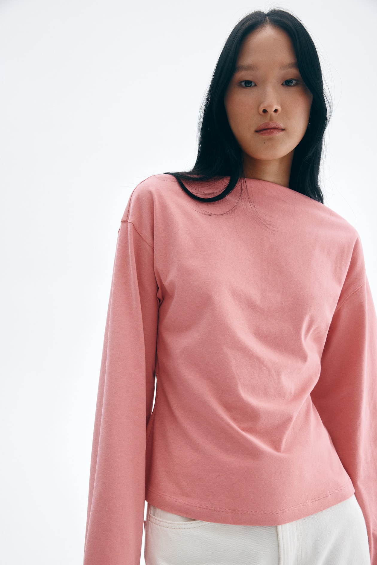 Top à encolure bateau en coton - Rose - FEMME | H&M FR