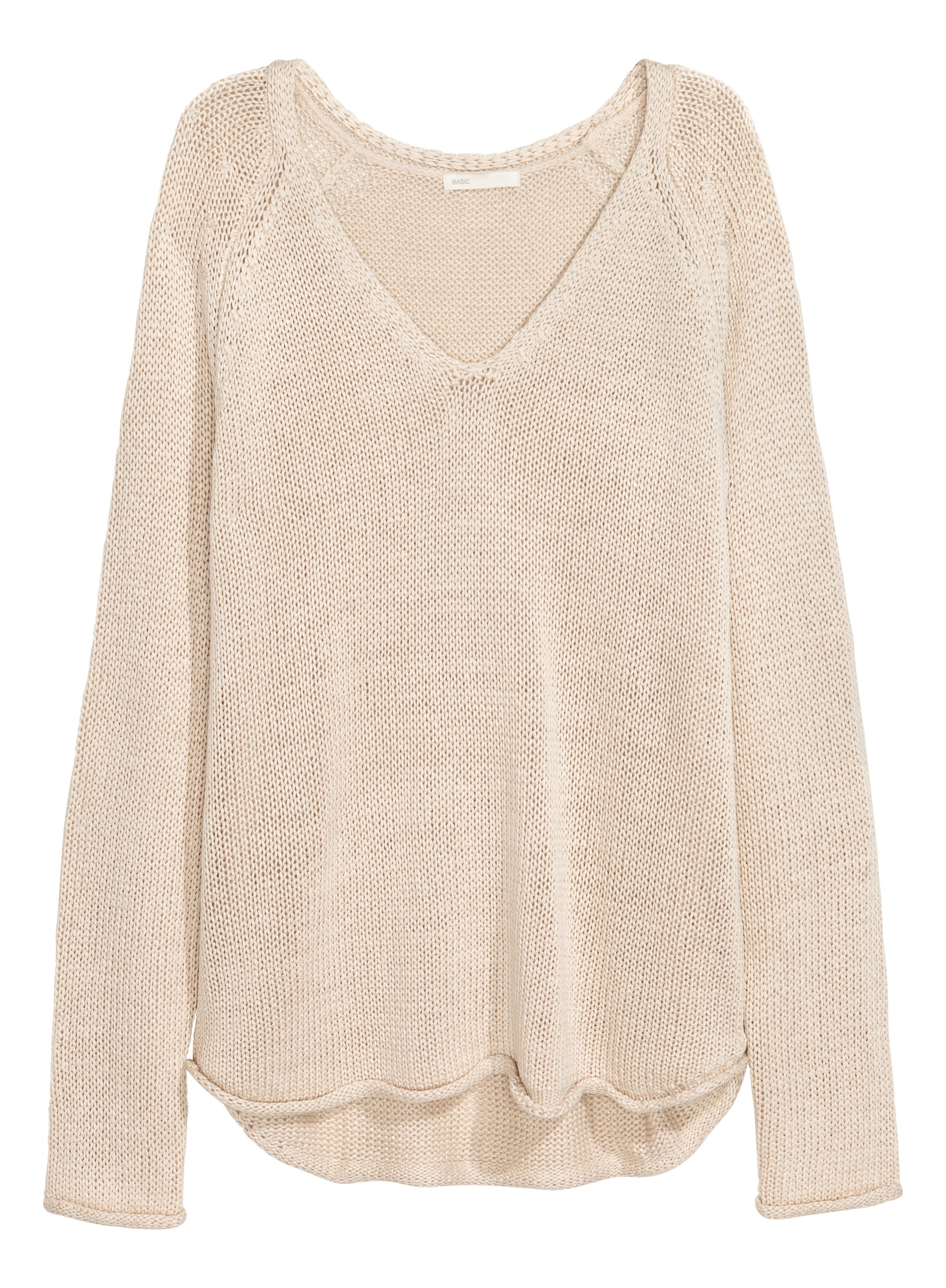 Visa större bild: Glesstickad tröja - Ljusbeige - DAM | H&M SE 1