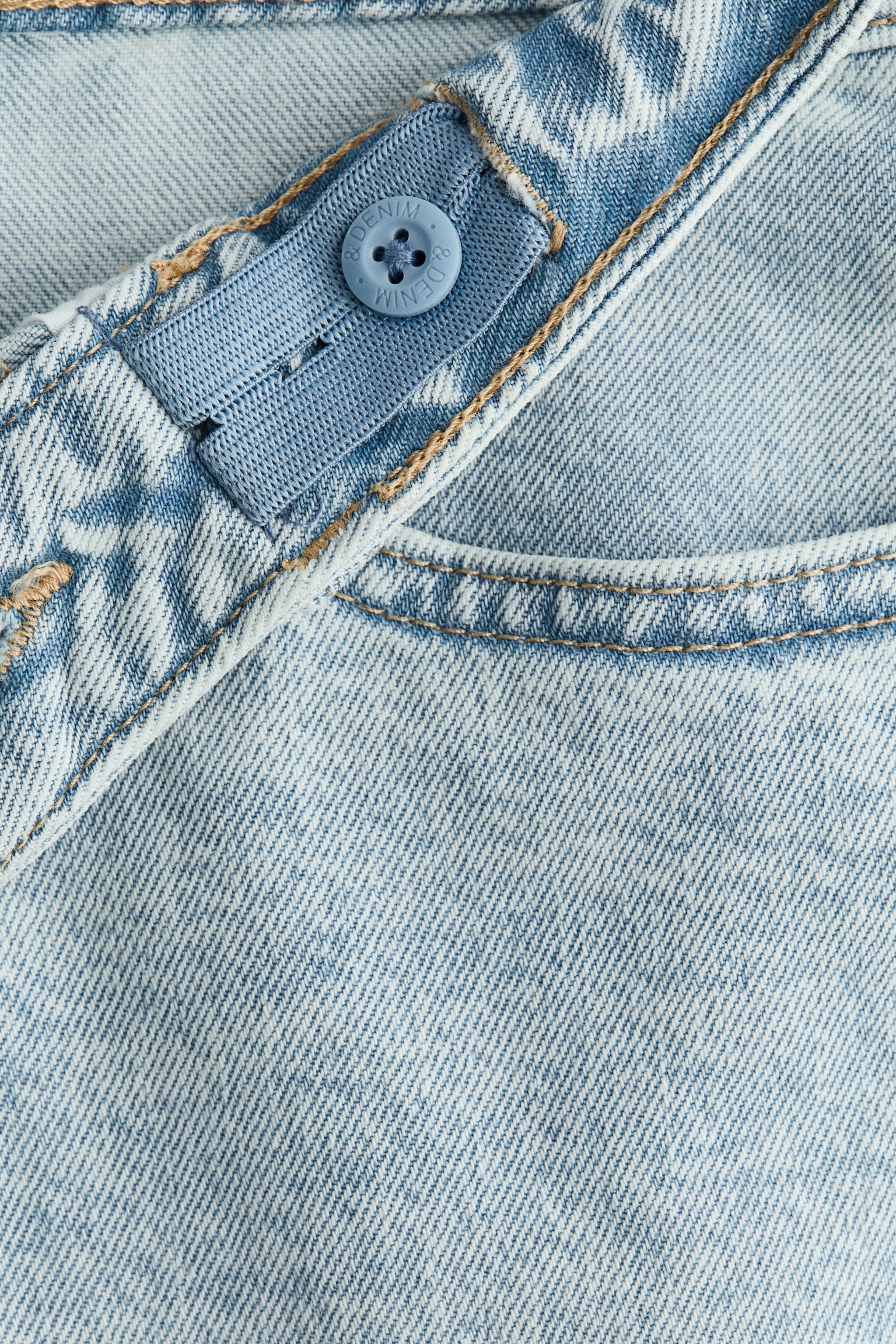 Wide Leg Low Denim shorts - Light denim blue/Denim grey - 4