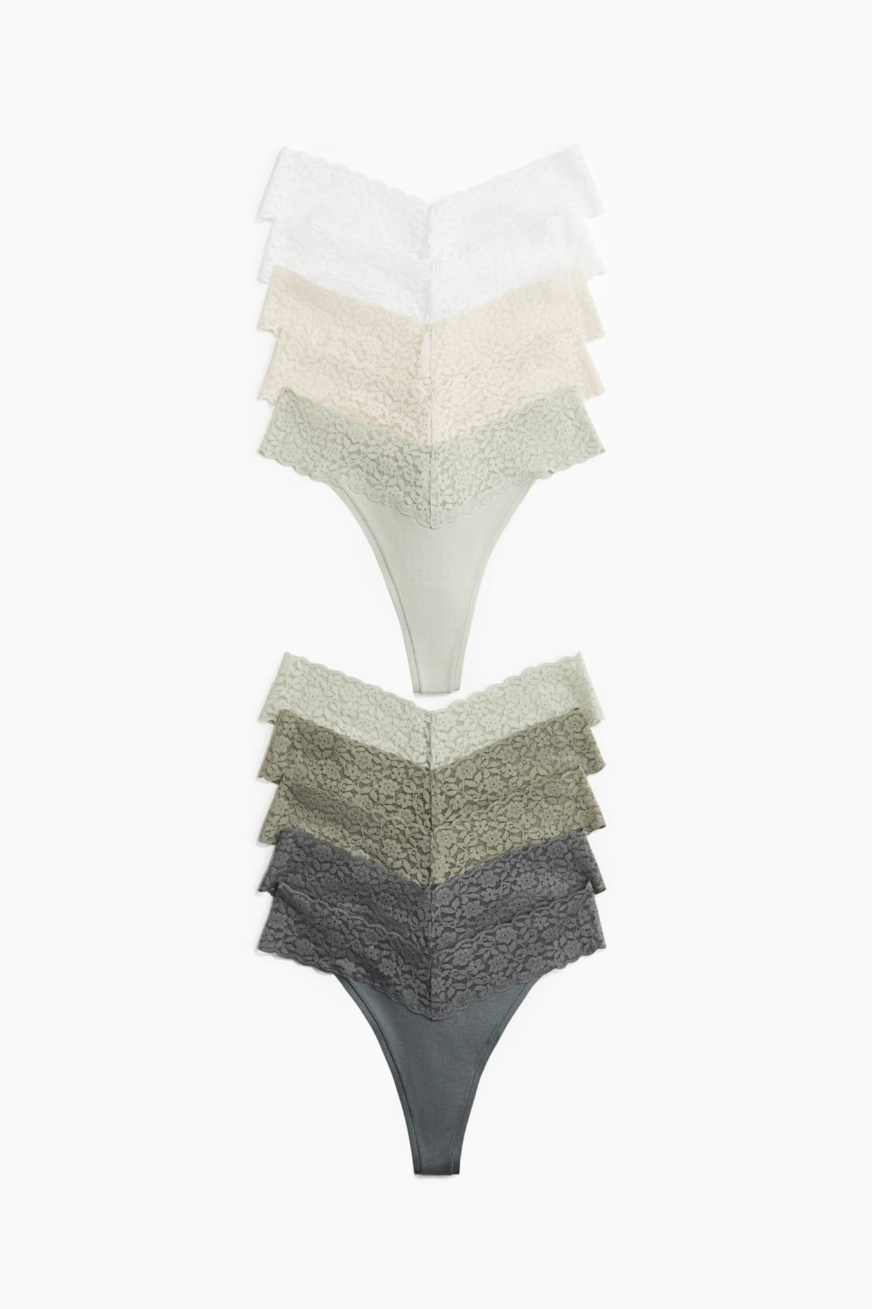 FINETOO Lot De 5 Strings Femme Coton Taille Basse - Sous-vêtements Sport Rayures Multicolores S à XL