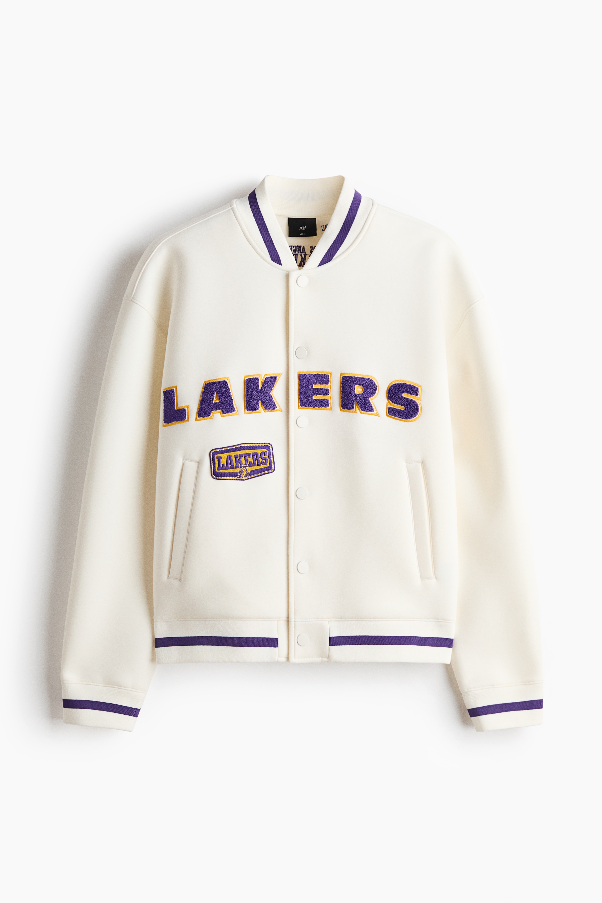 Loose-Fit Scuba Baseball Jacket - White/NBA/Navy blue/NBA
