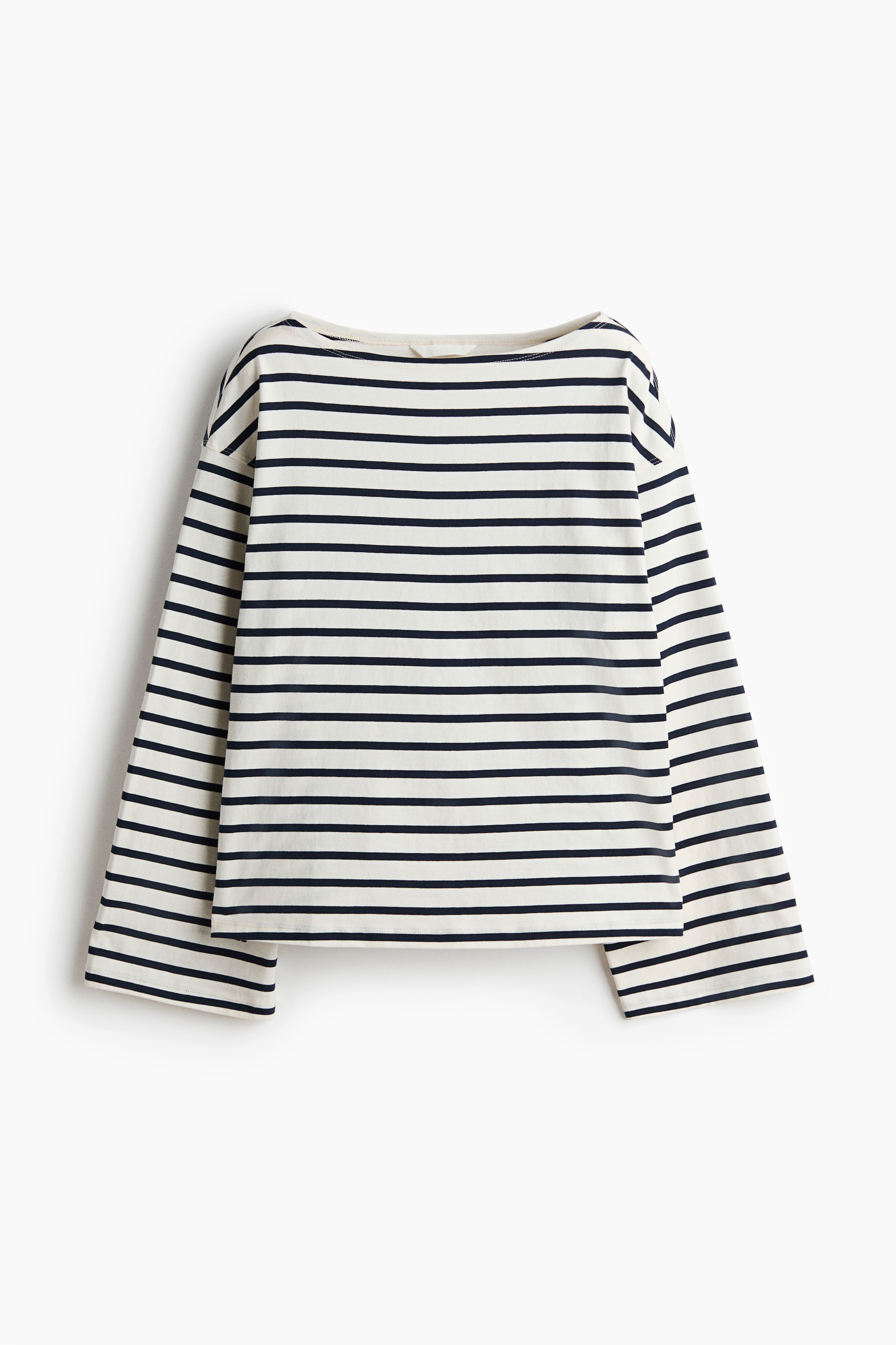 Long-Sleeved Boat-Neck Top