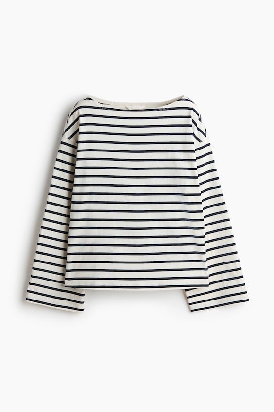 Женские топы H&M Long-Sleeved Boat-Neck Top