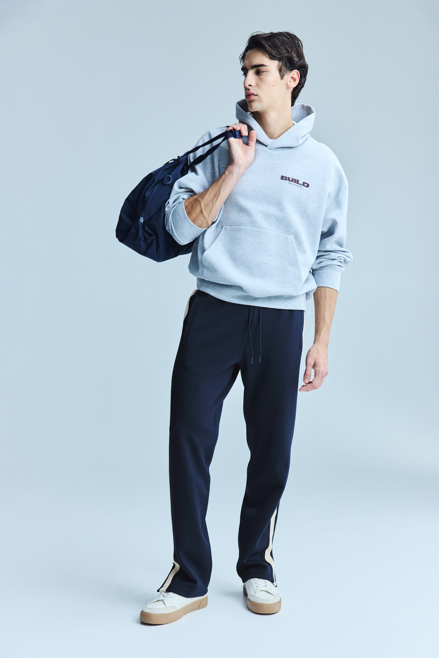 Sportovní kalhoty Regular Fit DryMove™ - Námořnická modř/krémová/Černá/Světlá vínová - 2