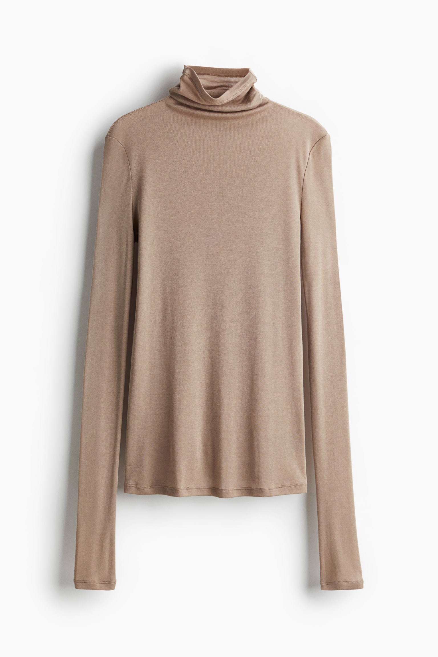 Pima cotton turtleneck top - Beige/Cream/Dark grey/Dark beige/Burgundy/Olive green - 2