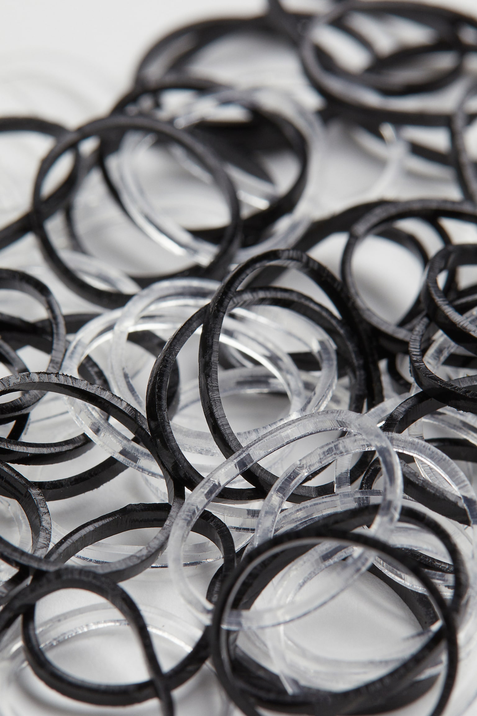 100-pack mini hair elastics - Black/Transparent - 4