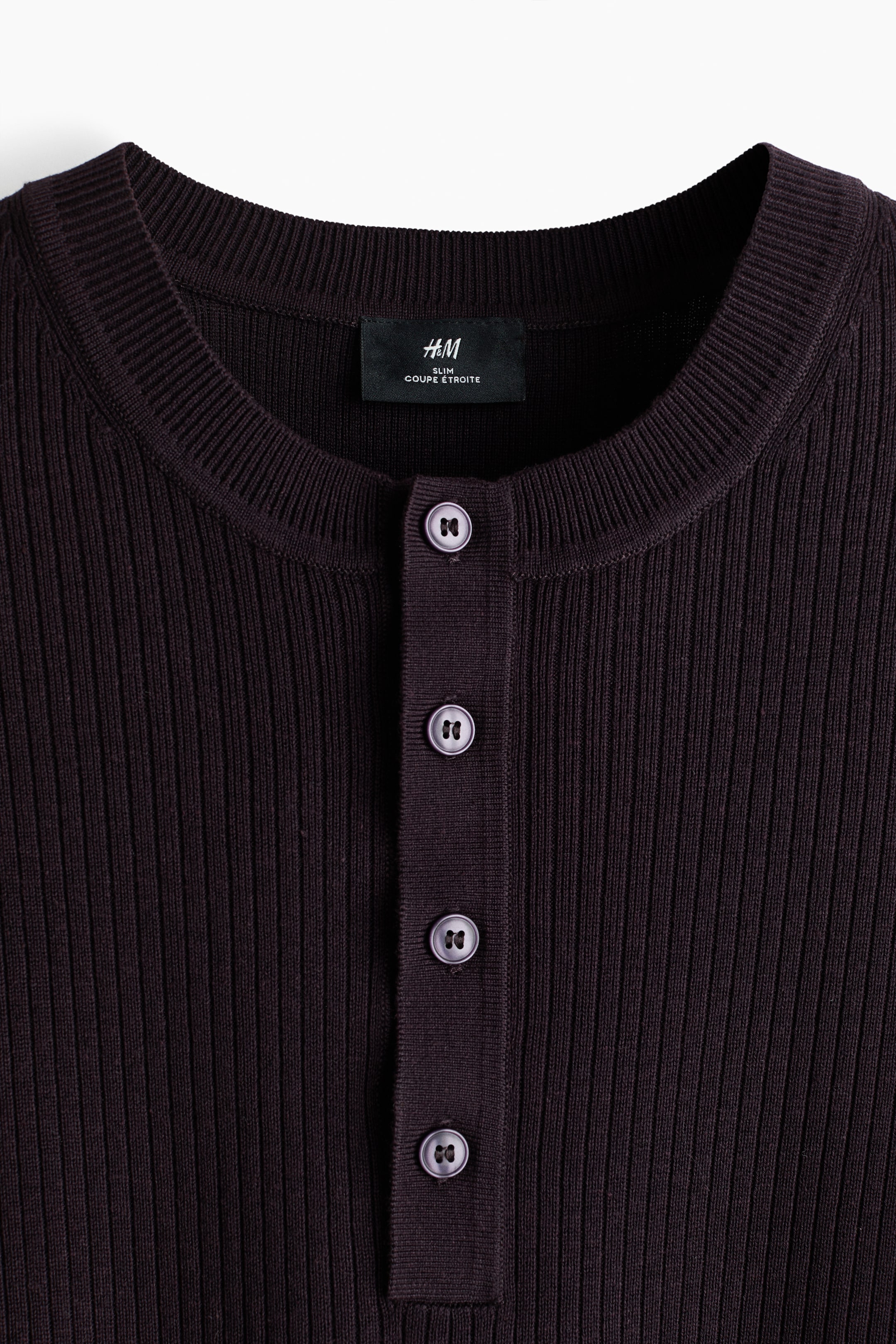Slim-Fit Fine-Knit Henley Shirt