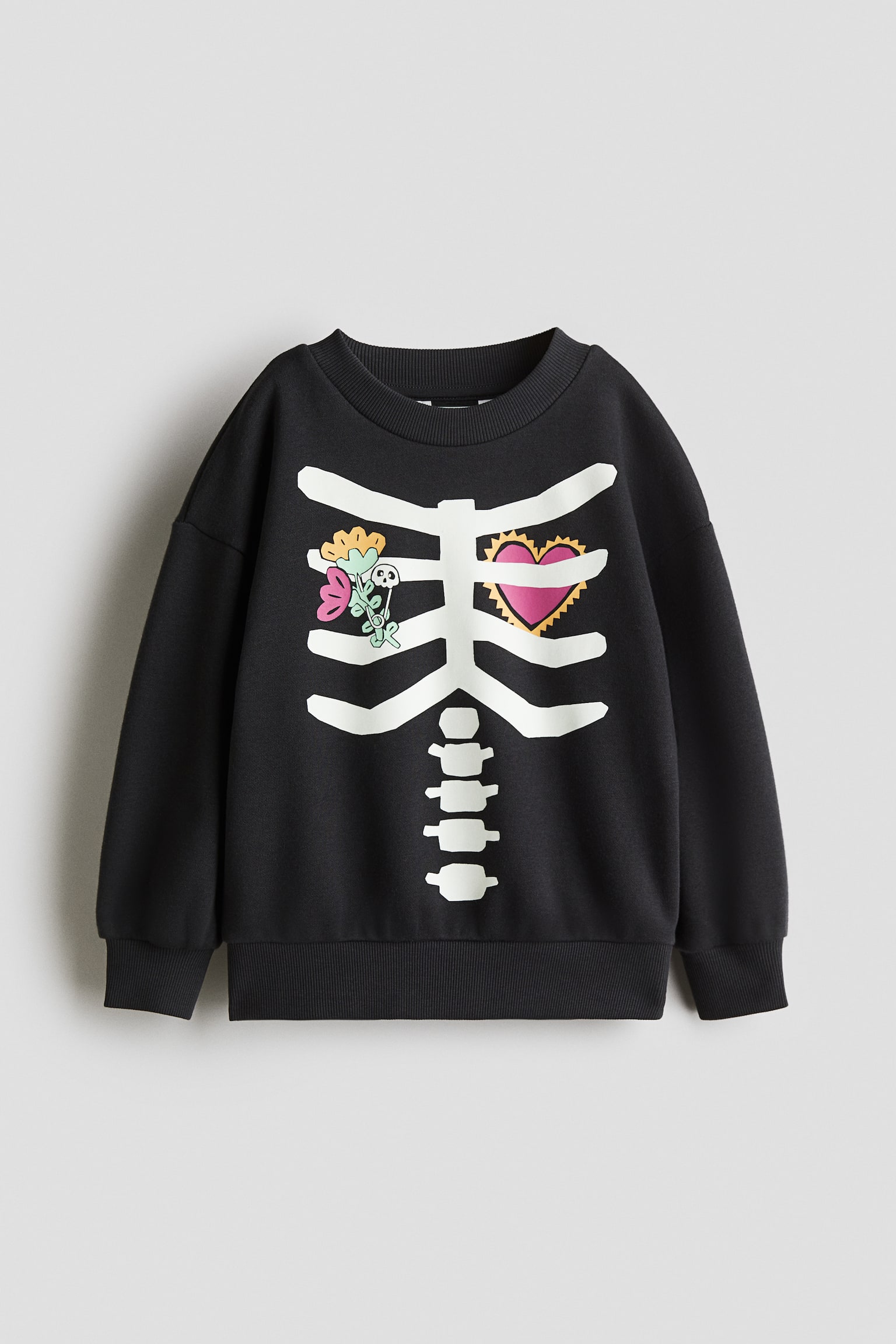 Детский свитшот H&M Sweatshirt with Printed Motif, цвет: Чёрный
