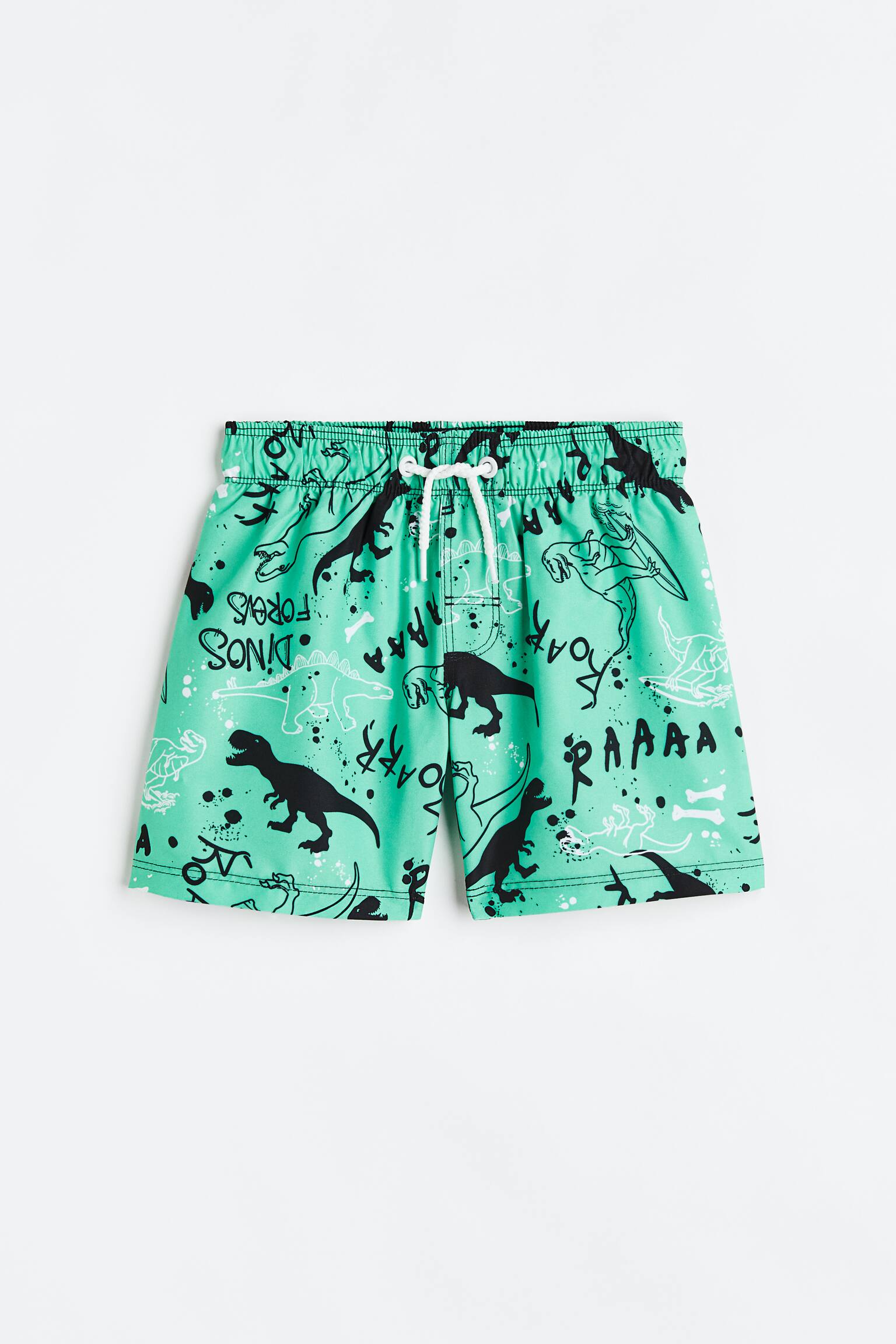 Patterned swim shorts - Green/Dinosaurs - 1