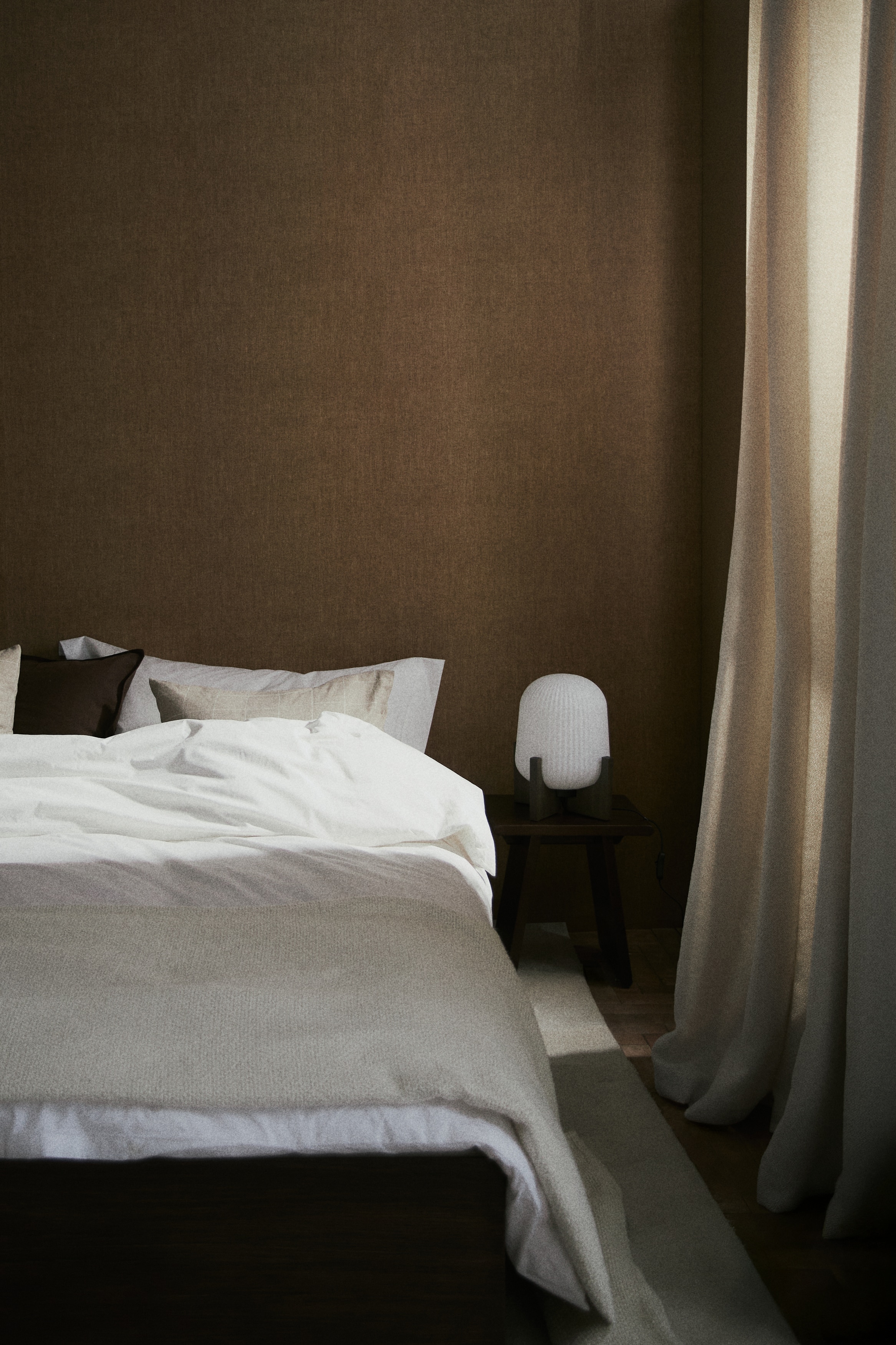 Pack de 2 cortinas em bouclé - Bege/Bege acinzentado