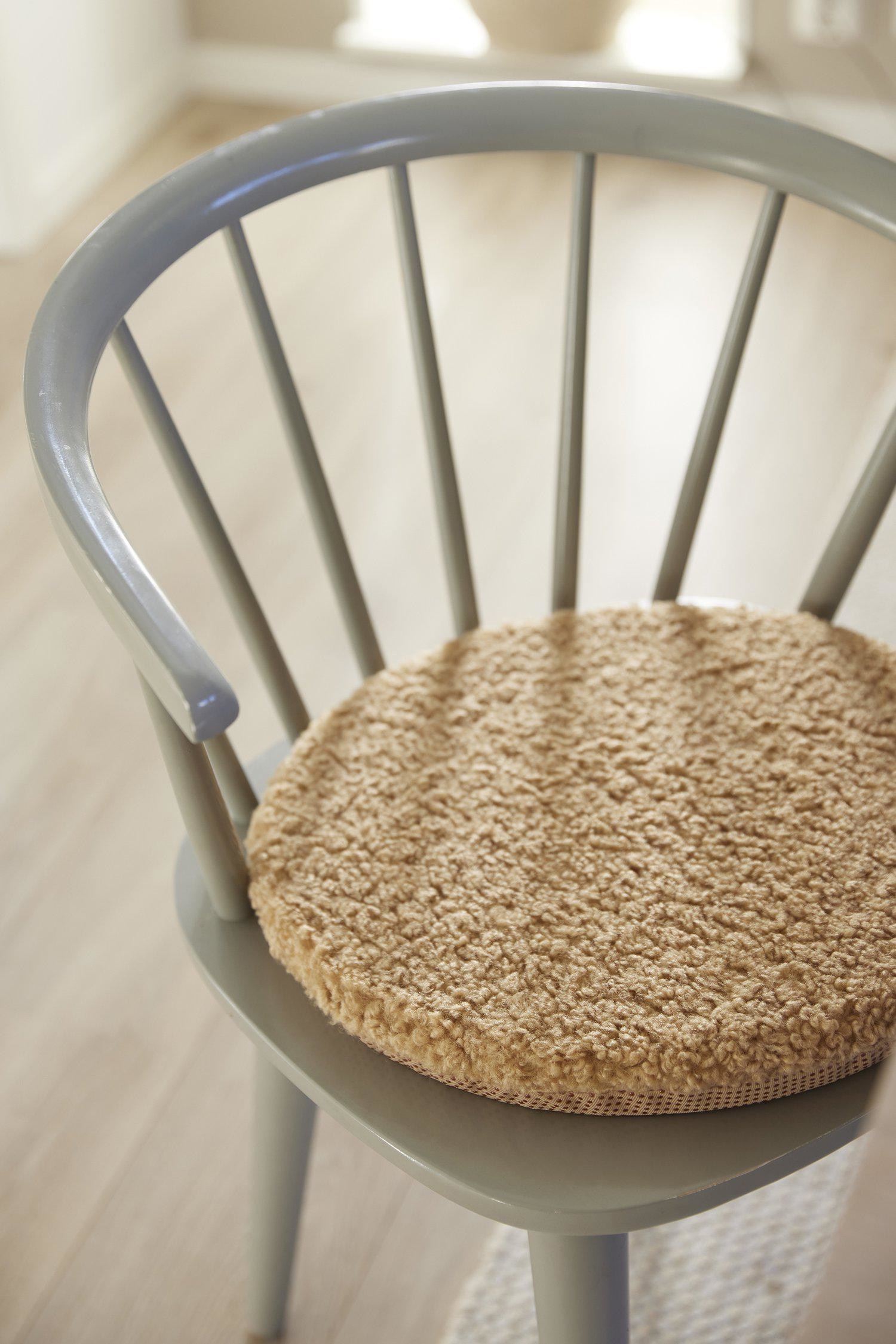 Coussin De Chaise Teddy 2p - Marron/Blanc Cassé/Noir/Gris Foncé