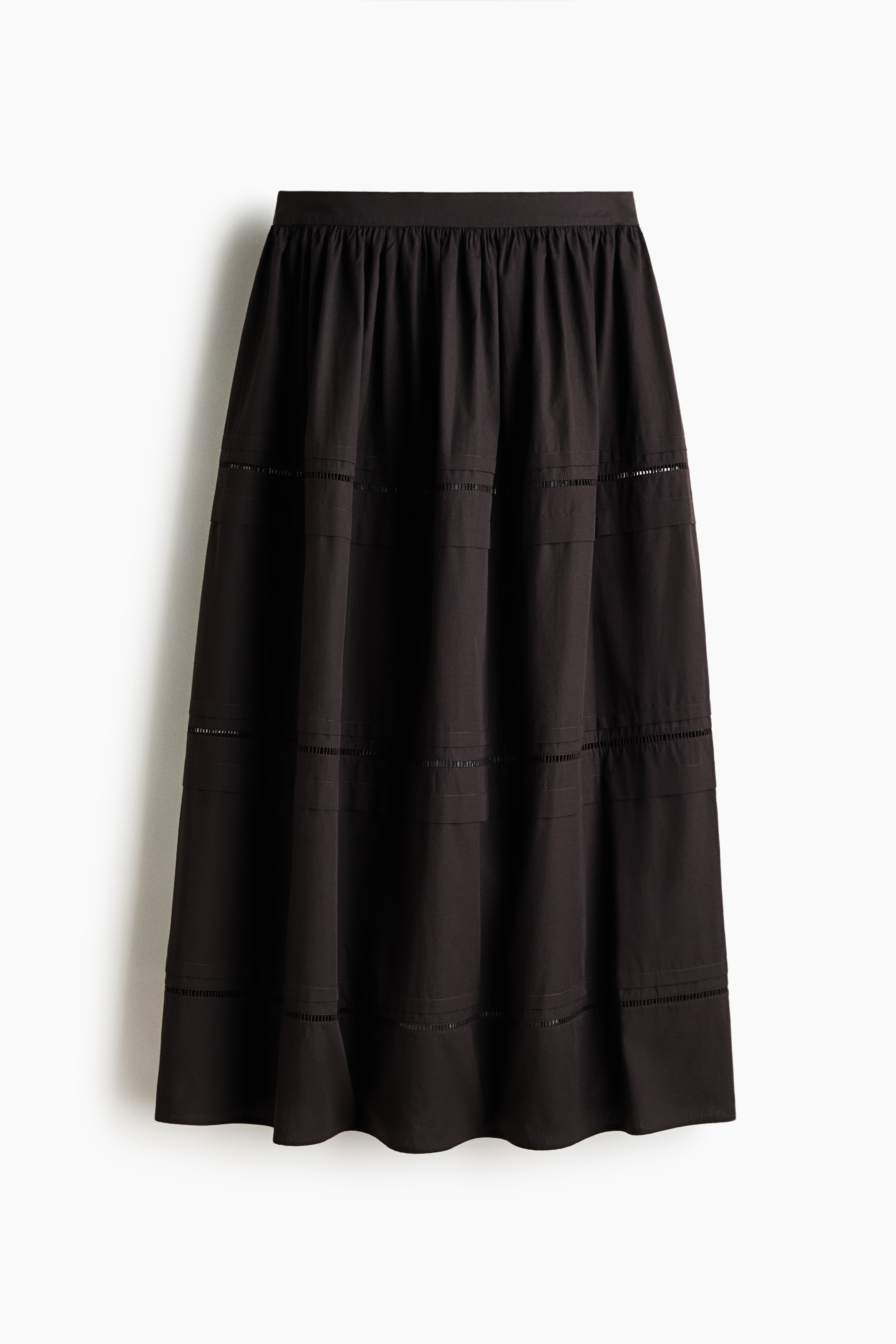 Lace-inset maxi skirt - Dark brown