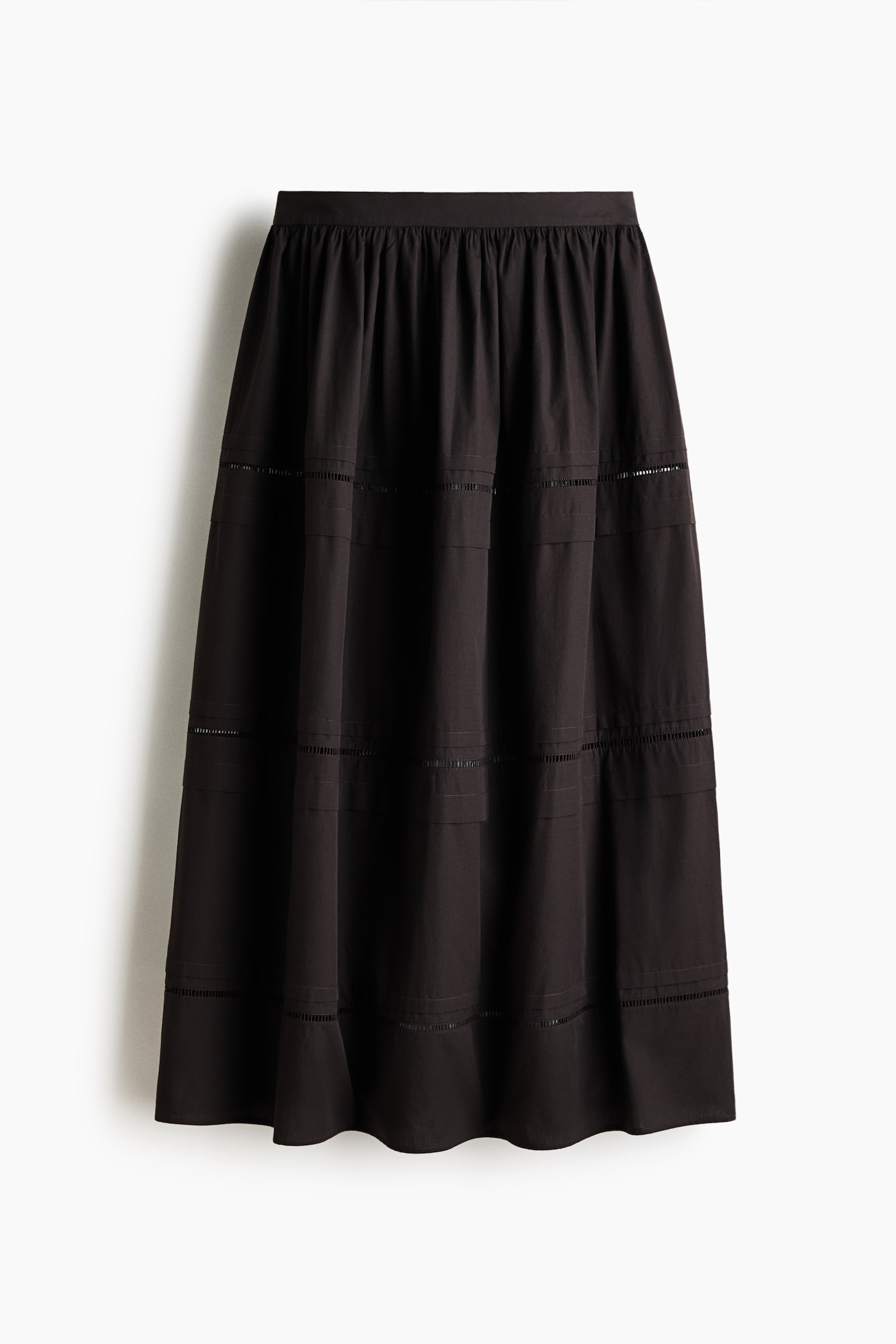Lace-inset maxi skirt - Dark brown