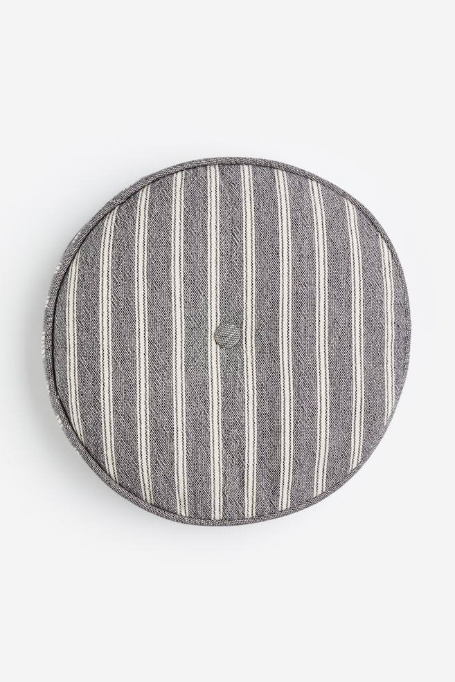 Round seat cushion - Dark grey/Striped - 1